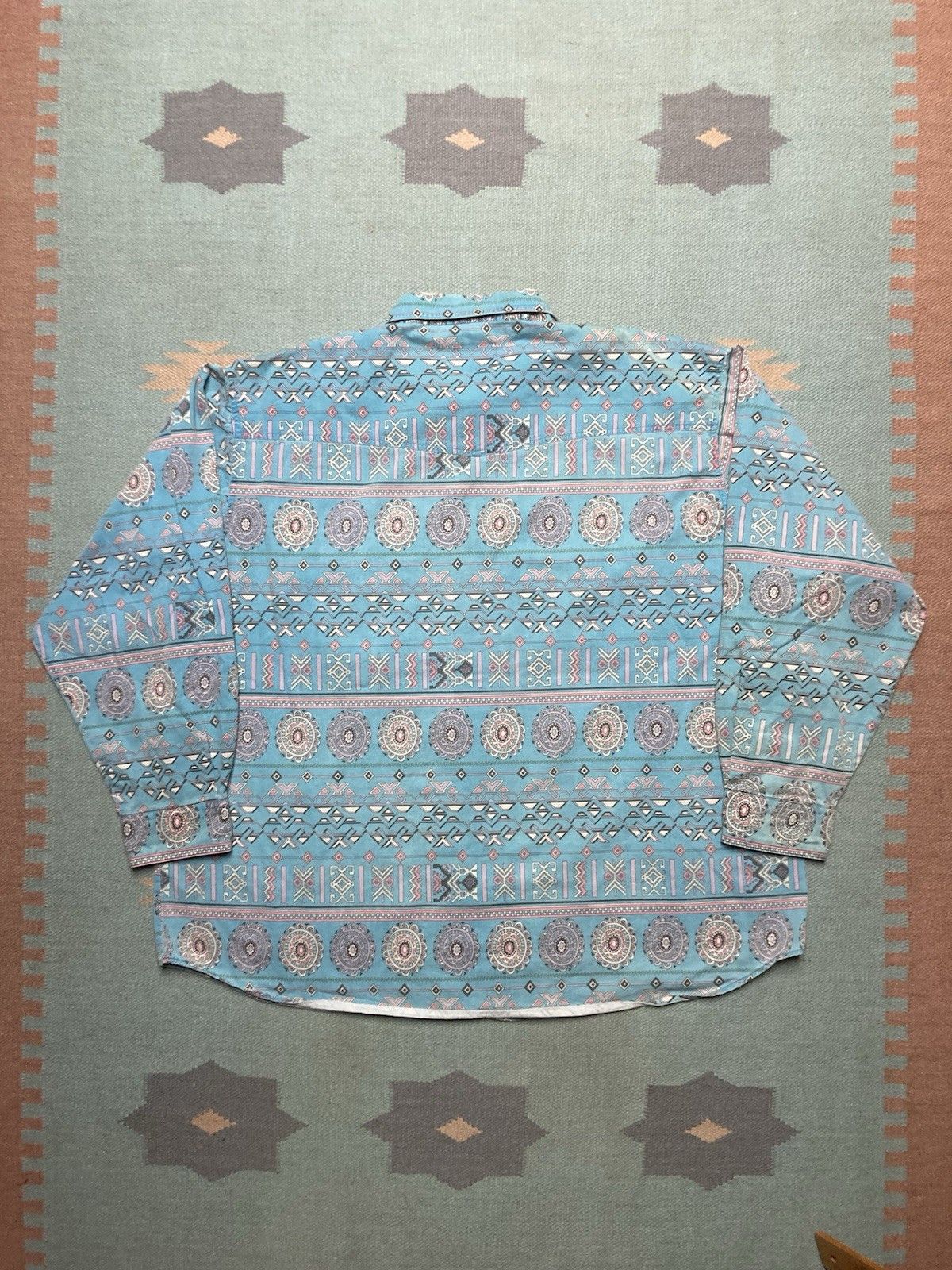 Vintage Vtg button shirt wrangler brushpopper aztec southwestern XXL Size US XXL / EU 58 / 5 - 7 Thumbnail