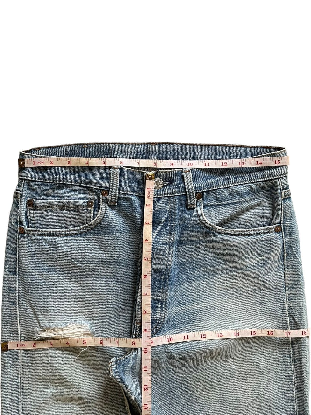 Levi's × Levi's Vintage Clothing Vintage 80s Levis 501 Blue Wash Distressed Loose Jeans Size US 31 - 11 Thumbnail
