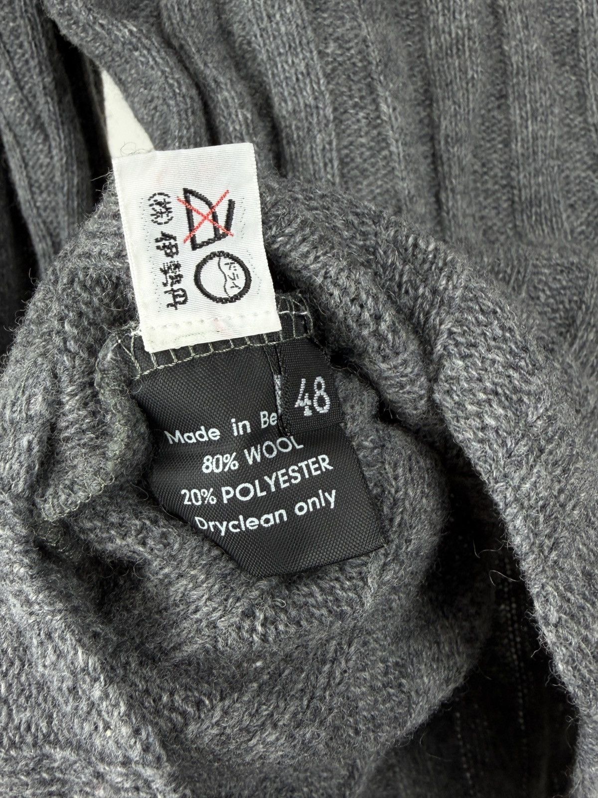 Raf Simons AW00 Raf Simons Confusion Flared Cuff Wool Knit Sweater Gray Size US M / EU 48-50 / 2 - 8 Thumbnail