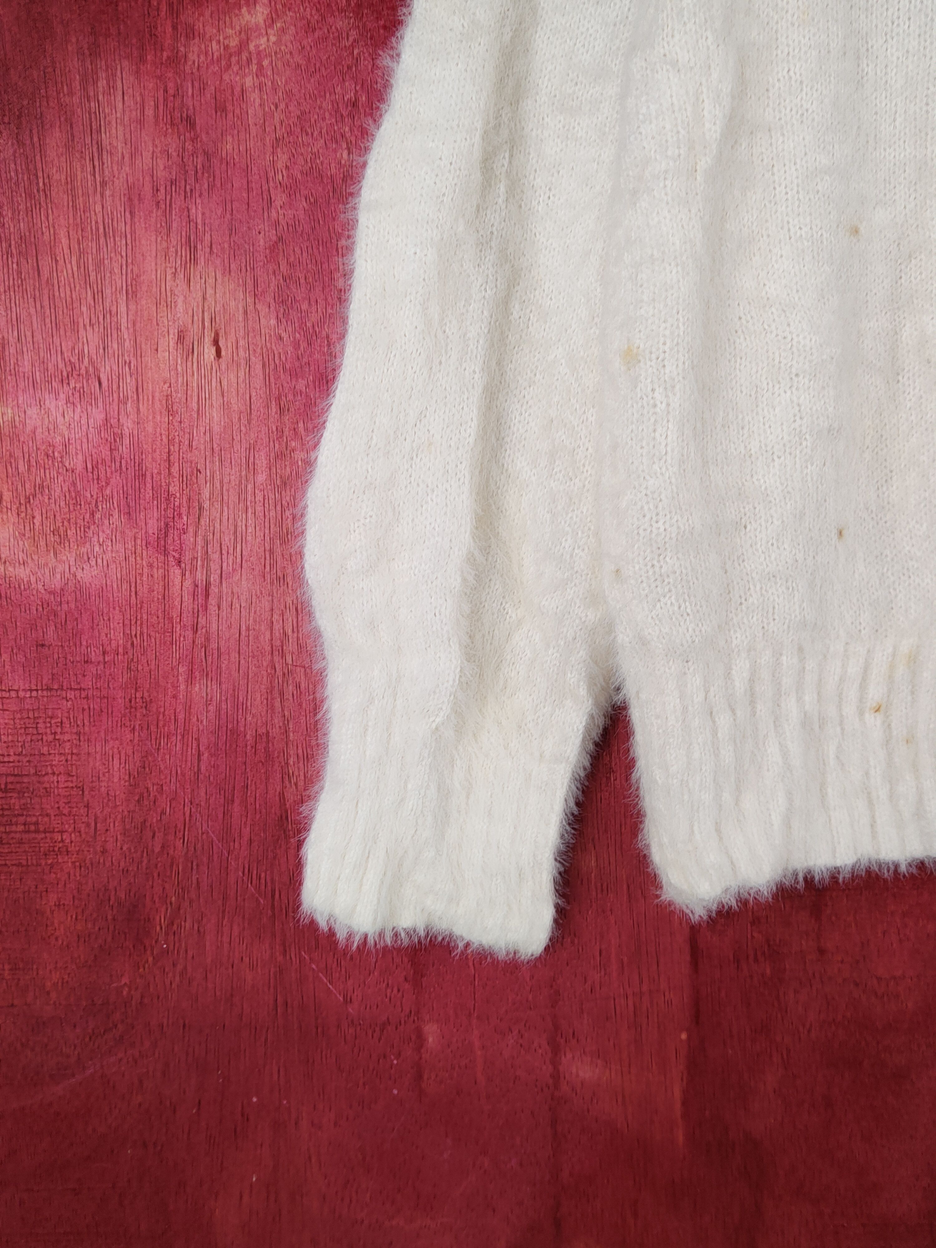 Aran Isles Knitwear Earth Music& Ecology Ivory Fur Mohair Knitwear #S1938 Size M / US 6-8 / IT 42-44 - 4 Thumbnail