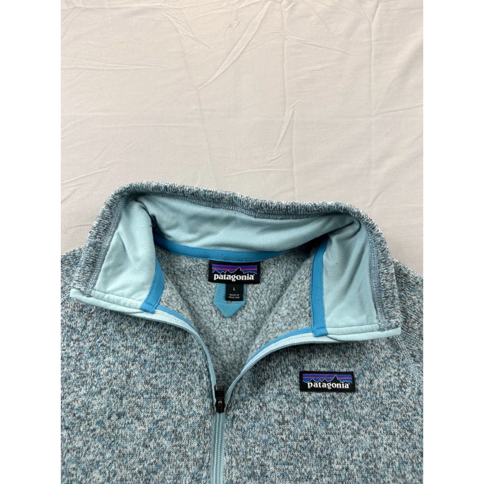 Patagonia Patagonia Sweater Pullover Women's L Blue 1/4 Zip Fleece Long Sleeve Regular Winter Fall Spring Size L / US 10 / IT 46 - 3 Thumbnail