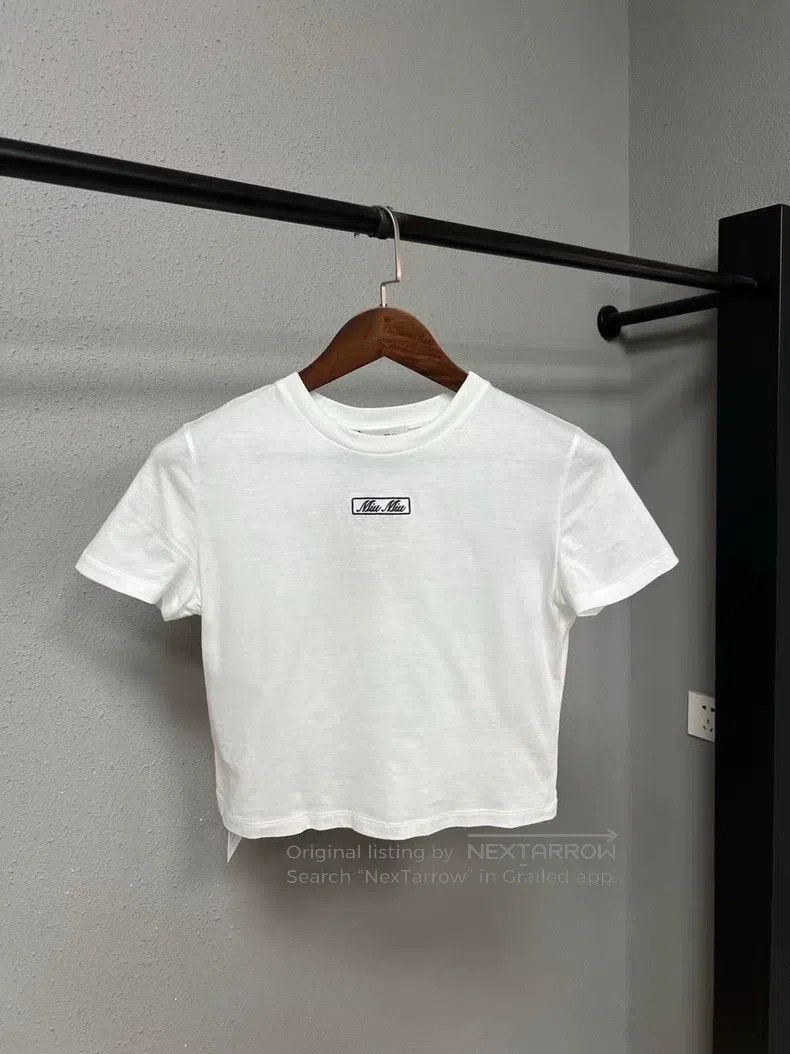 Miu Miu Miu Miu Size XS Embroidered logo short sleeve Size XS / US 0-2 / IT 36-38 - 1 Thumbnail