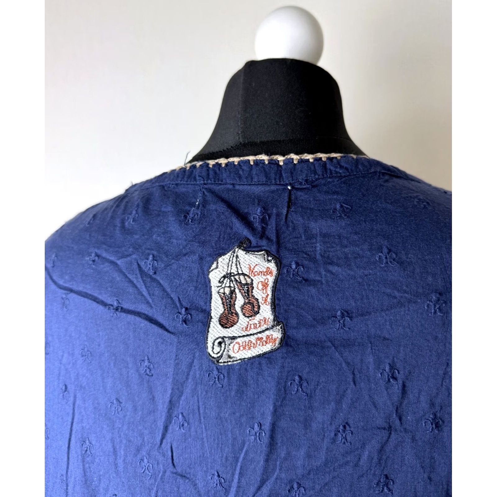 Vintage Odd Molly Blue Shirt Blouse Womens Size 3 Long Sleeve Cotton 100% Size XS / US 0-2 / IT 36-38 - 5 Thumbnail
