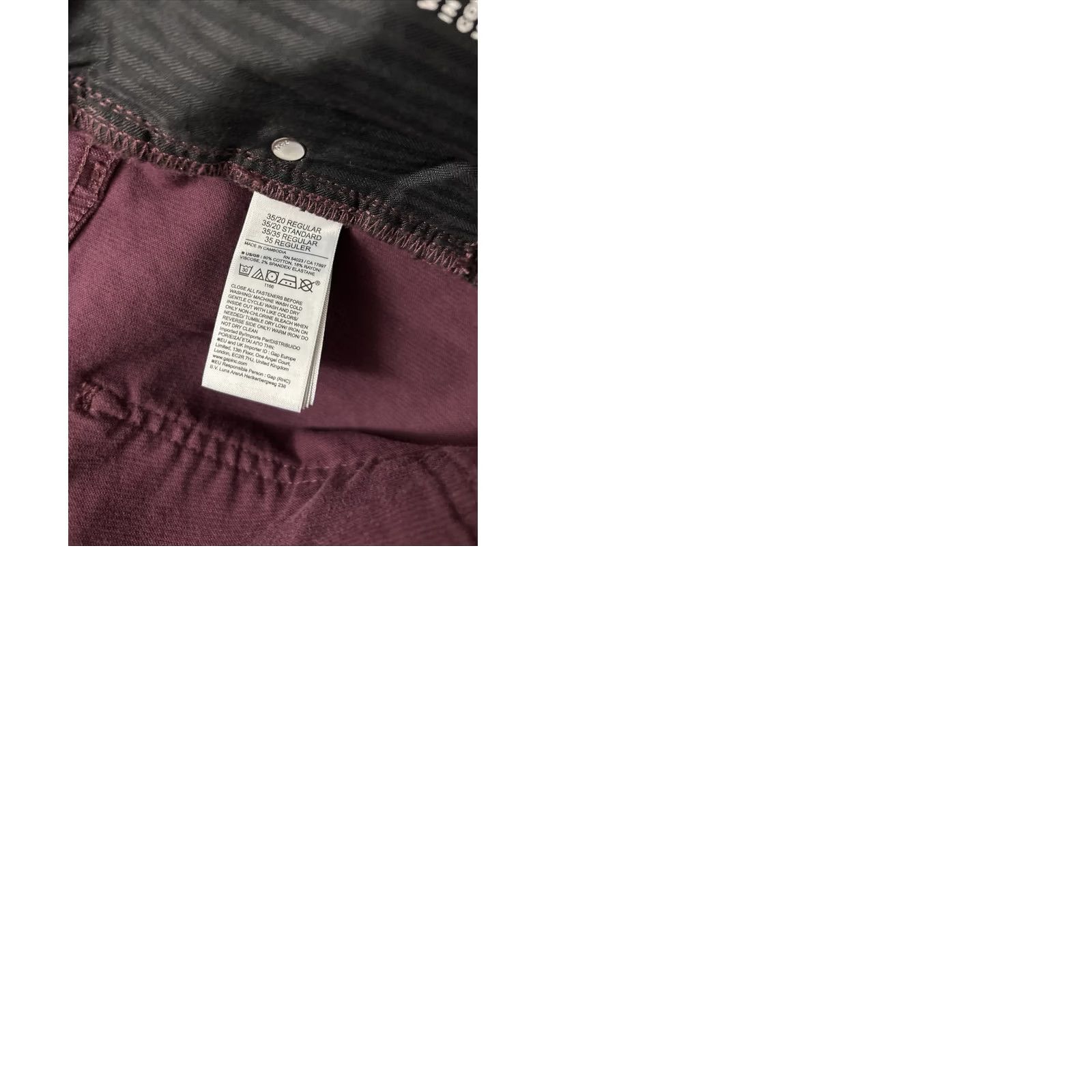 Gap Gap Pants Womens Size 42x30 Burgundy Corduroy Straight Leg Stretch Trousers Size 28" / US 6 / IT 42 - 9 Thumbnail