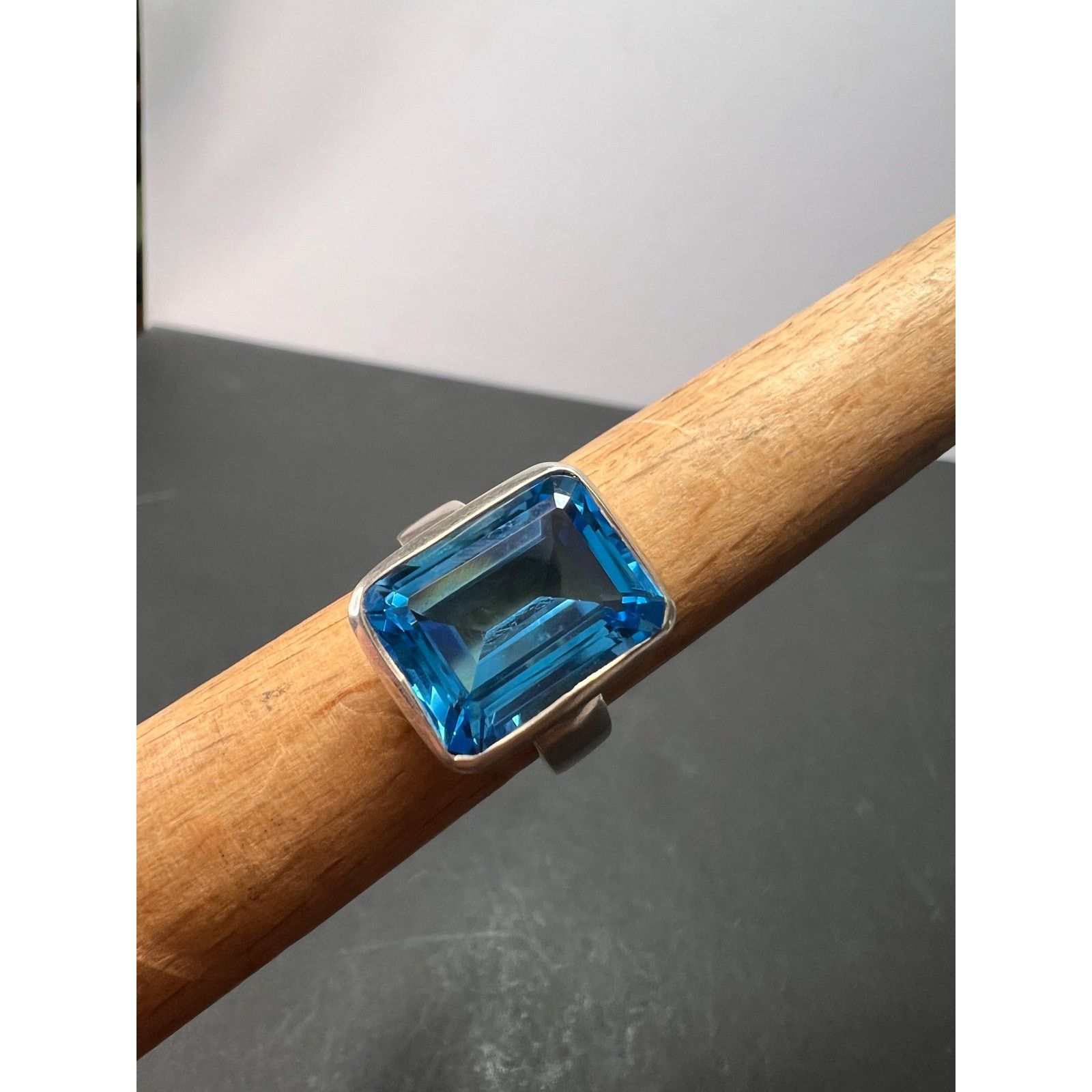 Other NEW Swiss blue topaz sterling silver ring size 7 Size ONE SIZE - 11 Thumbnail
