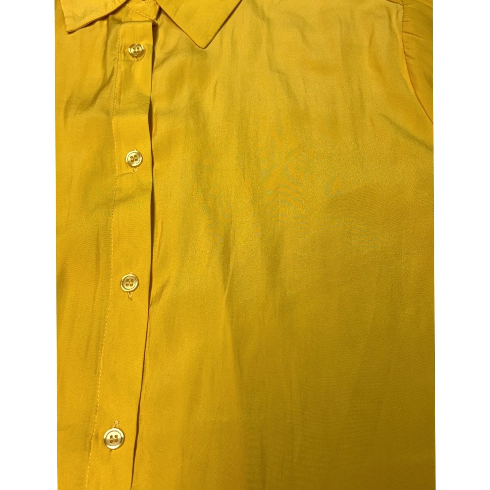 Vintage Rose + Olive Shirt XL Mustard Yellow Long Sleeve Button Down Two Way Wear NWT Size XL / US 12-14 / IT 48-50 - 2 Thumbnail