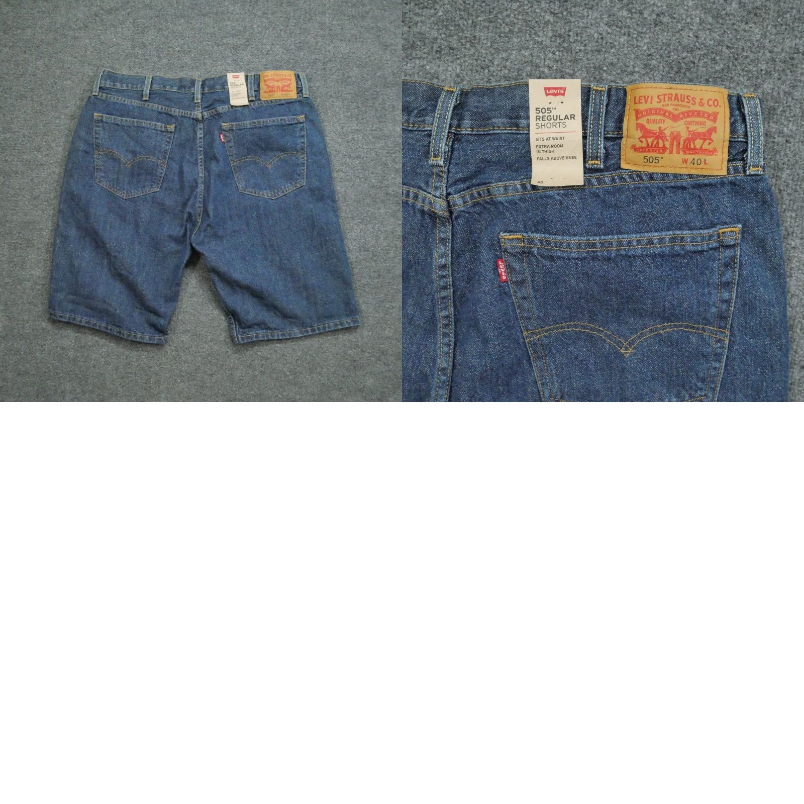 Levi's Levi's 505 Jean Shorts Bermuda Mens 40 Blue Denim Casual 90s Jeans Shorts Regular Fit 5-Pocket Mens Size US 40 / EU 56 - 8 Thumbnail