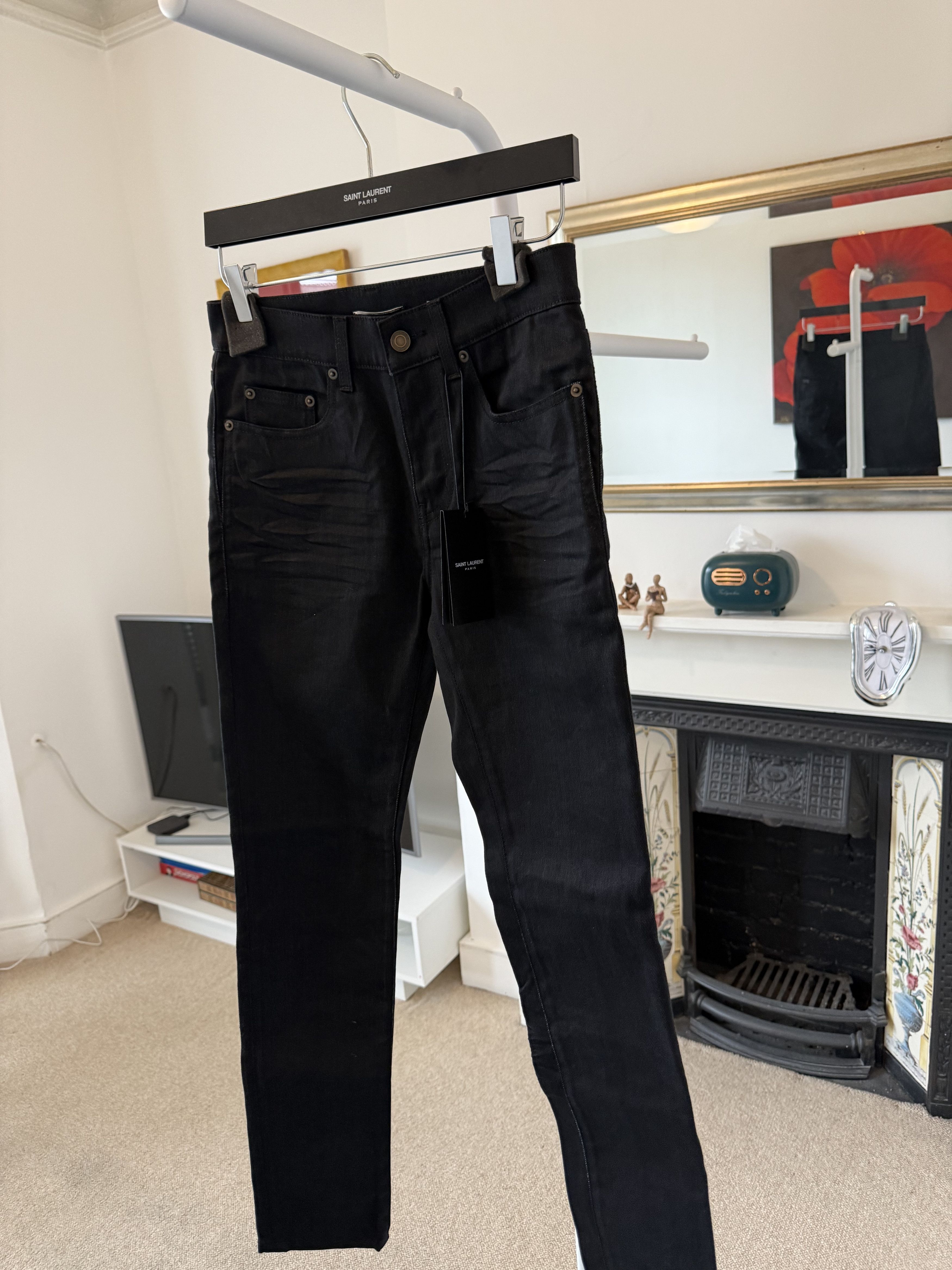 Saint Laurent Paris FW21 Saint Laurent D21 Skinny-Fit Jeans in Used Black Denim Size US 27 - 6 Thumbnail