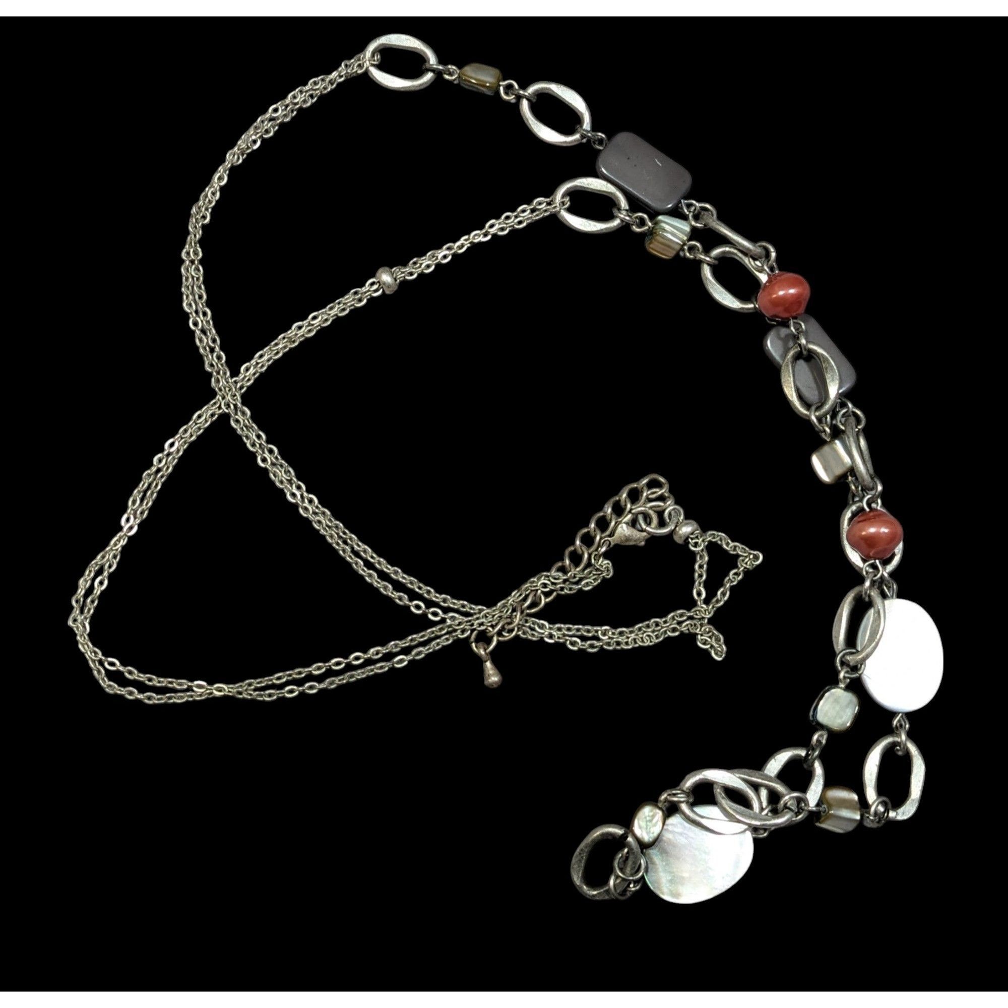 Other Boho Chic Shell And Pearl Accented Long Chain Link Necklace Size ONE SIZE - 1 Thumbnail