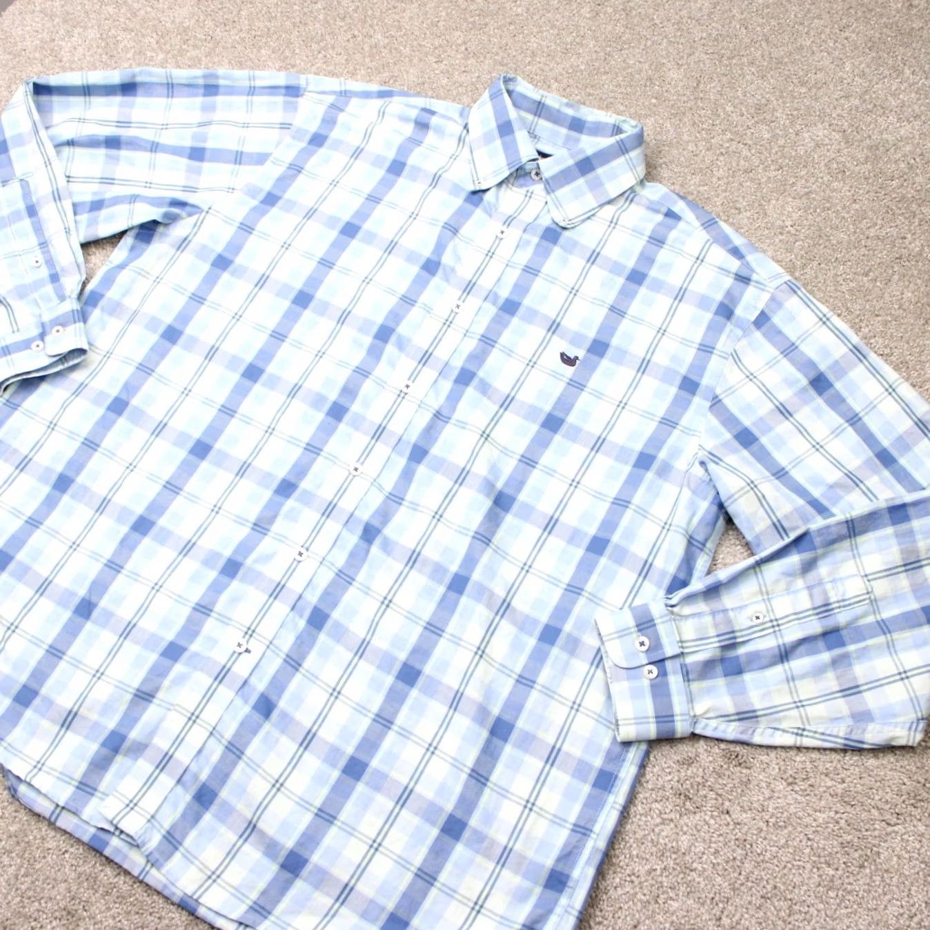 Vintage Southern Marsh Shirt Mens XL Blue Plaid Flannel Long Sleeve Button Down Size US XL / EU 56 / 4 - 3 Thumbnail