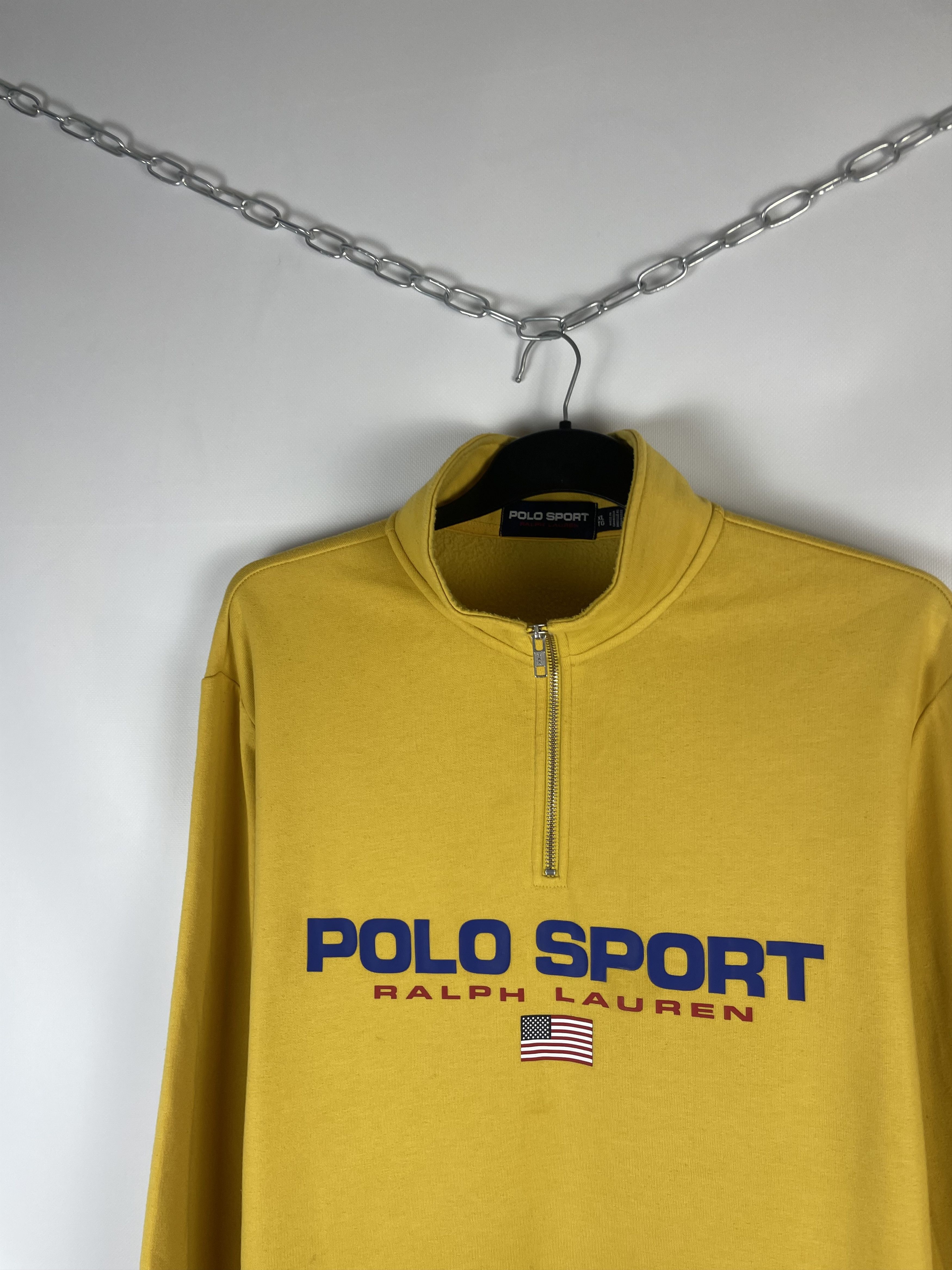 Polo Ralph Lauren Polo Sport Ralph Lauren Yellow 1/4 Zip Sweatshirt Vintage Size US XL / EU 56 / 4 - 3 Thumbnail