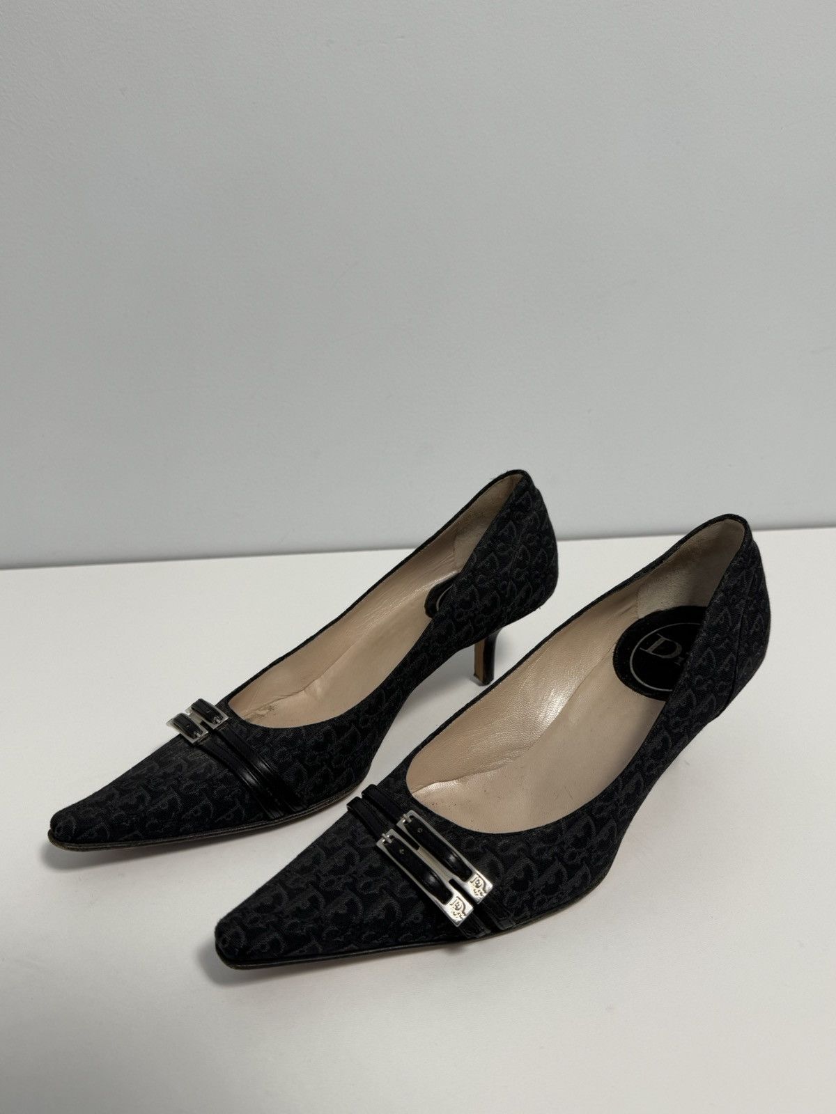 Vintage Authentic Dior Diorissimo Black Jaquard Monogram