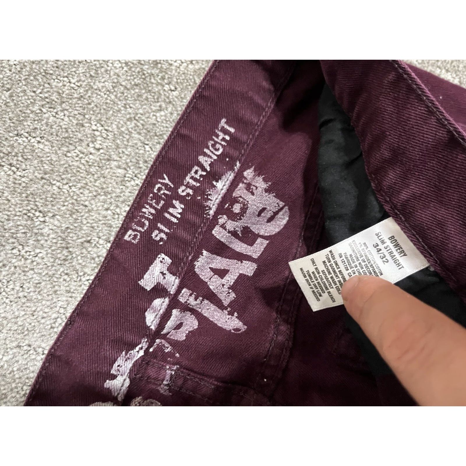 Vintage Aéropostale Jeans Bowery Slim Straight Maroon 34x32 Men's Size US 34 / EU 50 - 6 Thumbnail