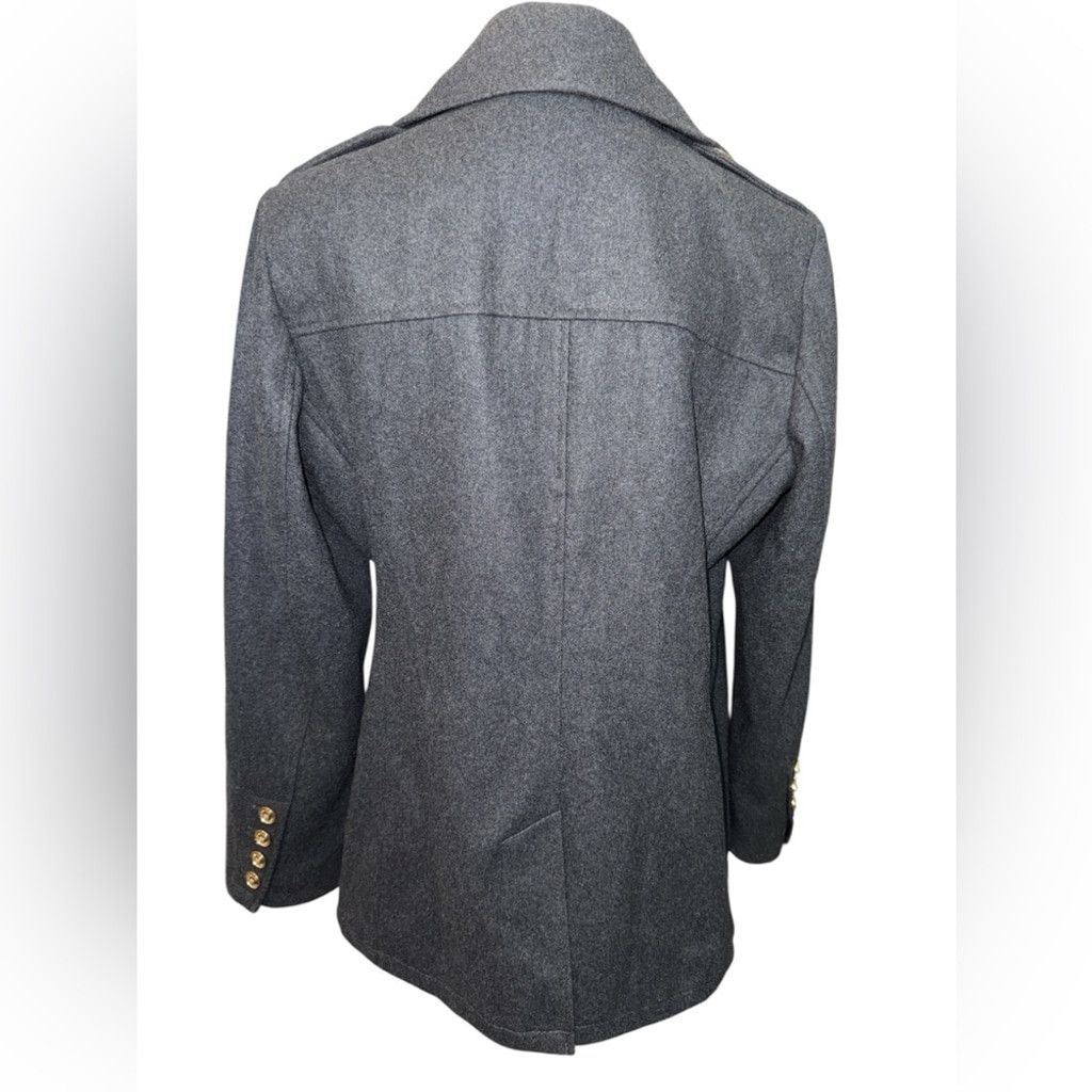 Michael Kors Michael Kors Women's Gray Double-Breasted Pea Coat with Gold Size M / US 6-8 / IT 42-44 - 2 Thumbnail