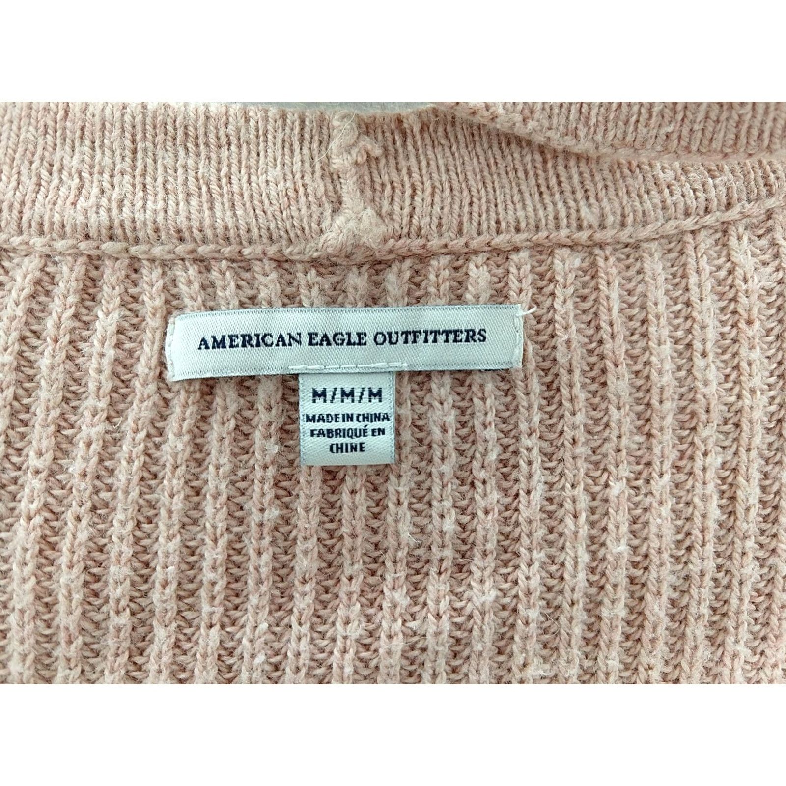 American Eagle Outfitters Stylish Minimalist Cotton Crew Neck Sweater Women Size M Size M / US 6-8 / IT 42-44 - 3 Thumbnail