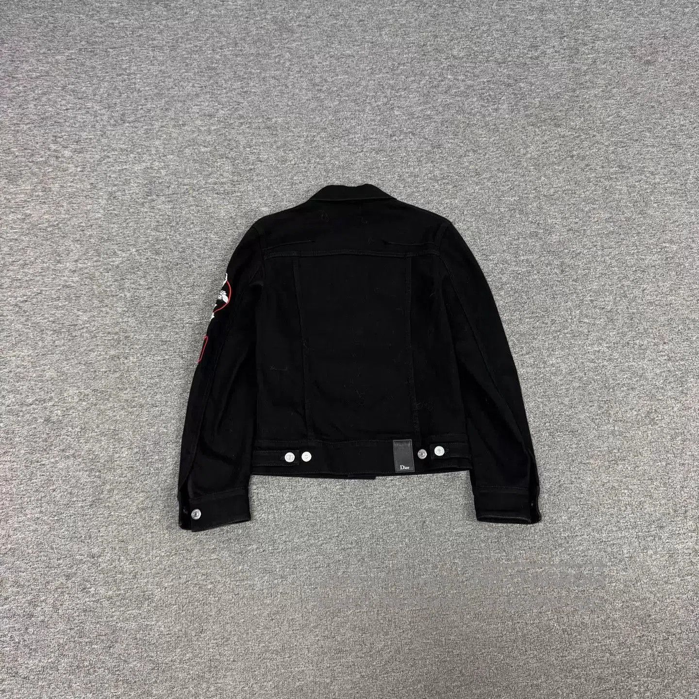 Dior Black Denim Jacket with Embroidered Sleeve Detail. Size US XS / EU 42 / 0 - 2 Thumbnail