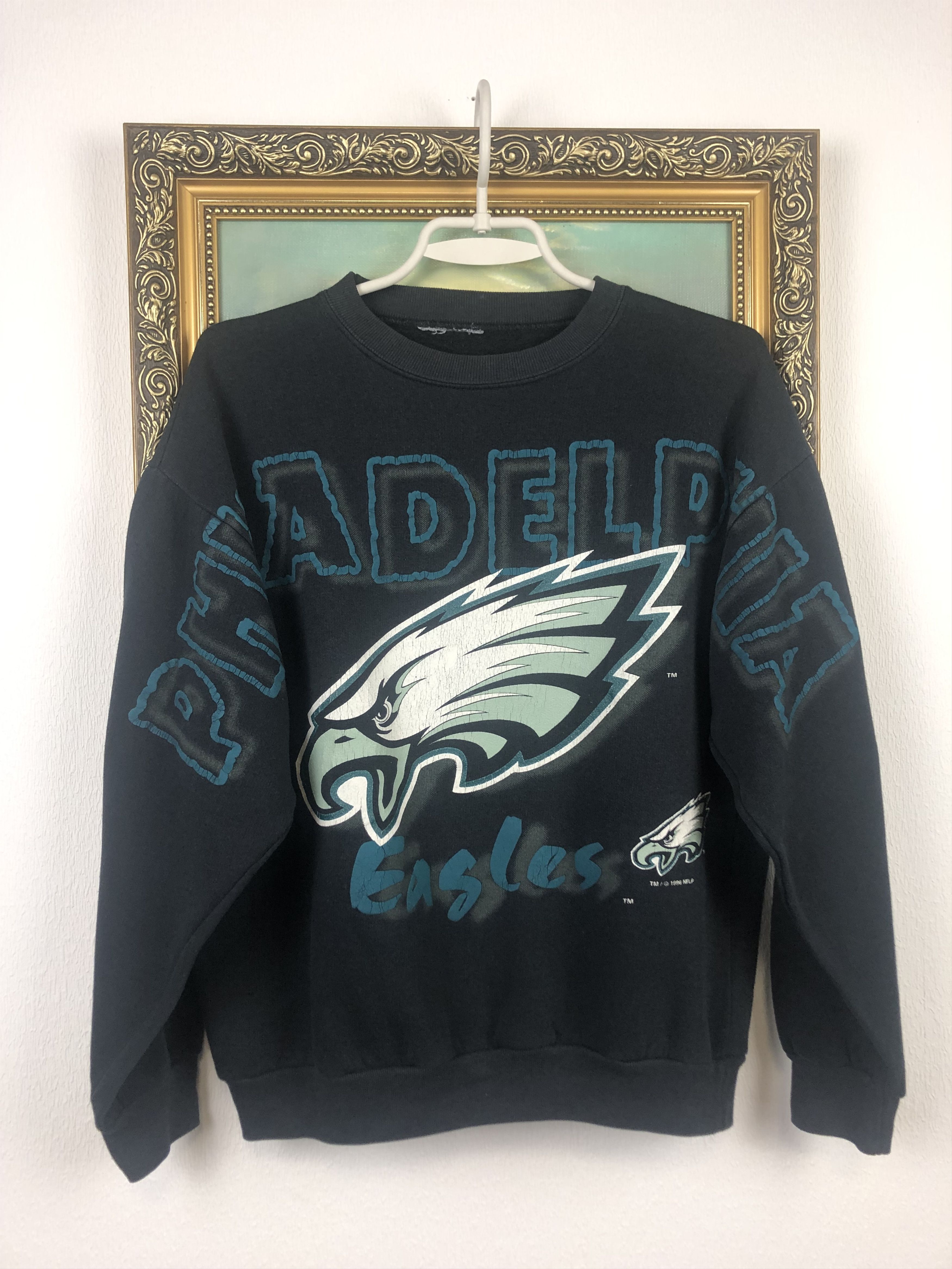 Vintage STARTER Rare 2024 PHILLY EAGLES Shockwave MADE IN USA Sweatshirt XXL 90s VTG