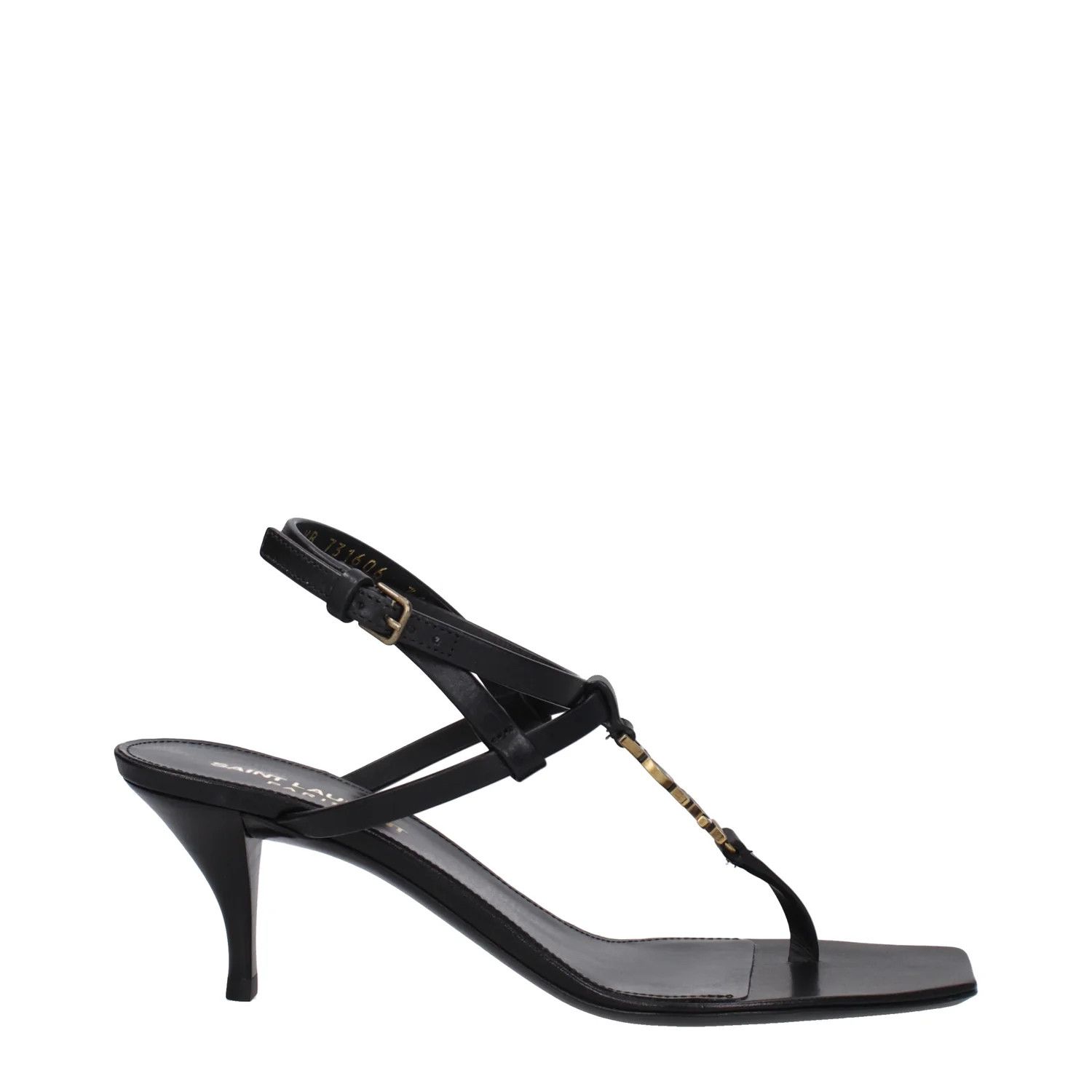 Saint Laurent Paris ob1o1e1124 Leather Sandals in Black Size US 6.5 / IT 36.5 - 1 Thumbnail