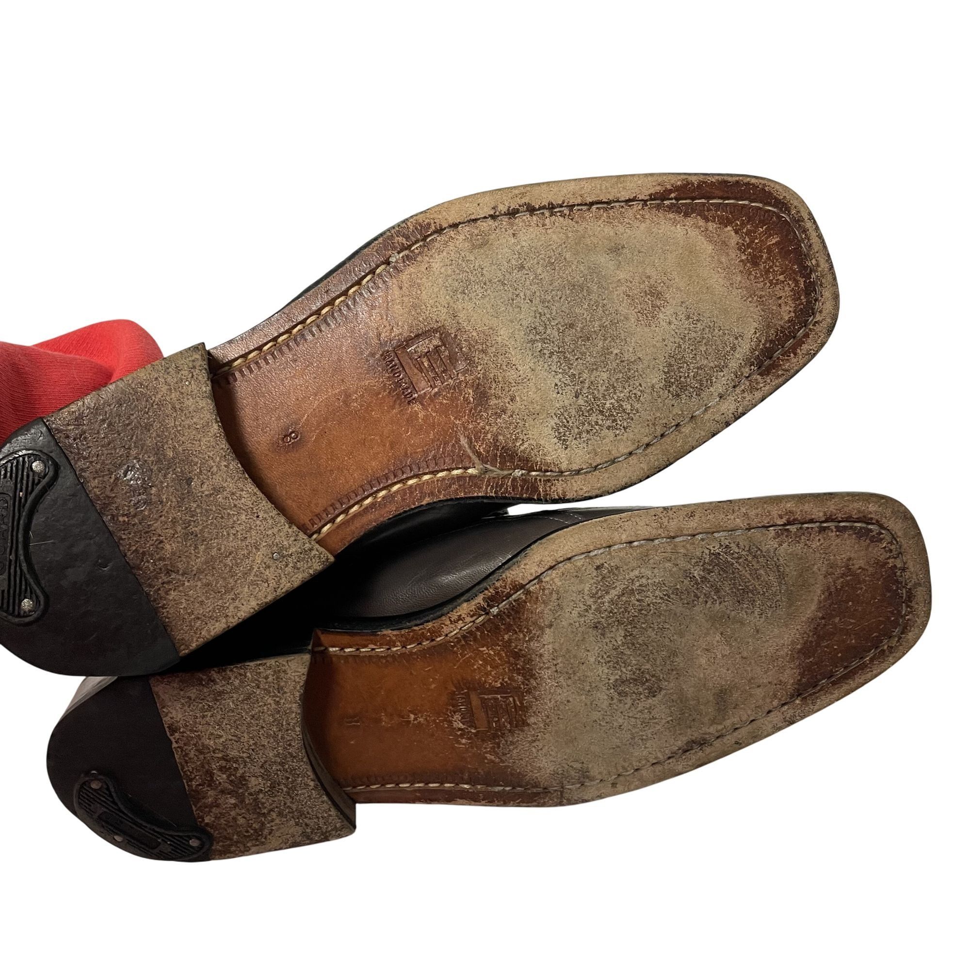 Other Vtg David Eden HANDMADE Gray Leather MONK STRAP Loafers Size US 8 / EU 41 - 6 Thumbnail