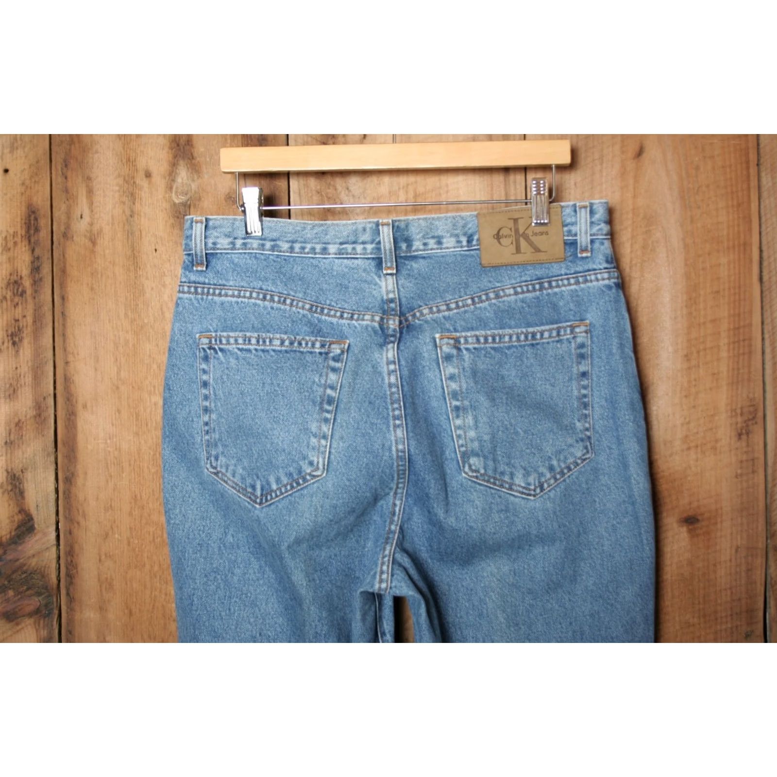 Calvin Klein VINTAGE Calvin Klein Jeans Blue Double Stone Wash Tapered Leg High Rise Sz. 14 Size 24" / US 00 / IT 34 - 5 Thumbnail