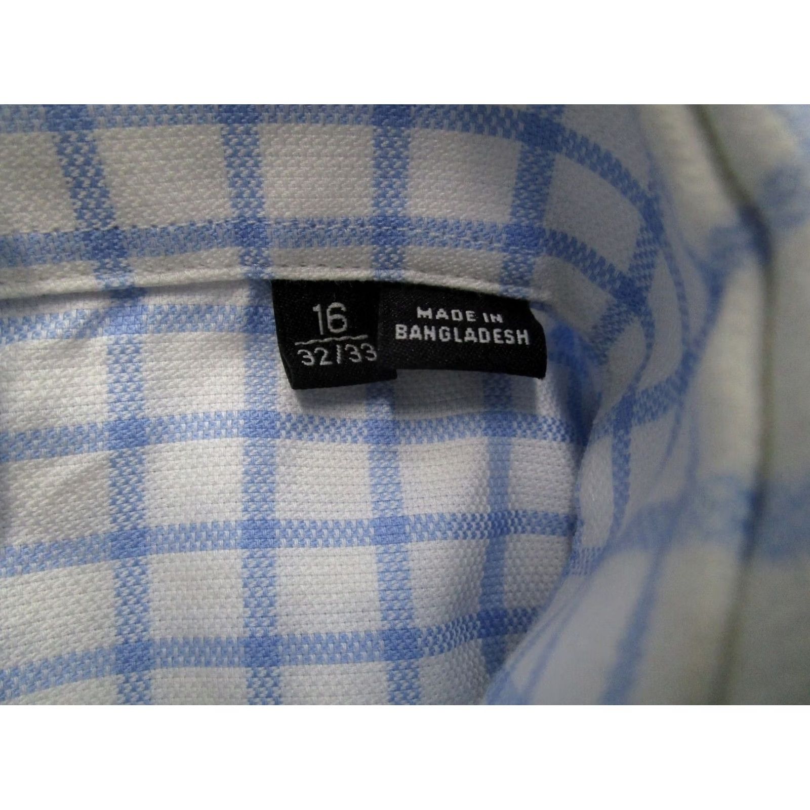 Hugo Boss HUGO BOSS Shirt Men XL White Blue Gingham Check Long Sleeve Button-Down Size US L / EU 52-54 / 3 - 7 Thumbnail