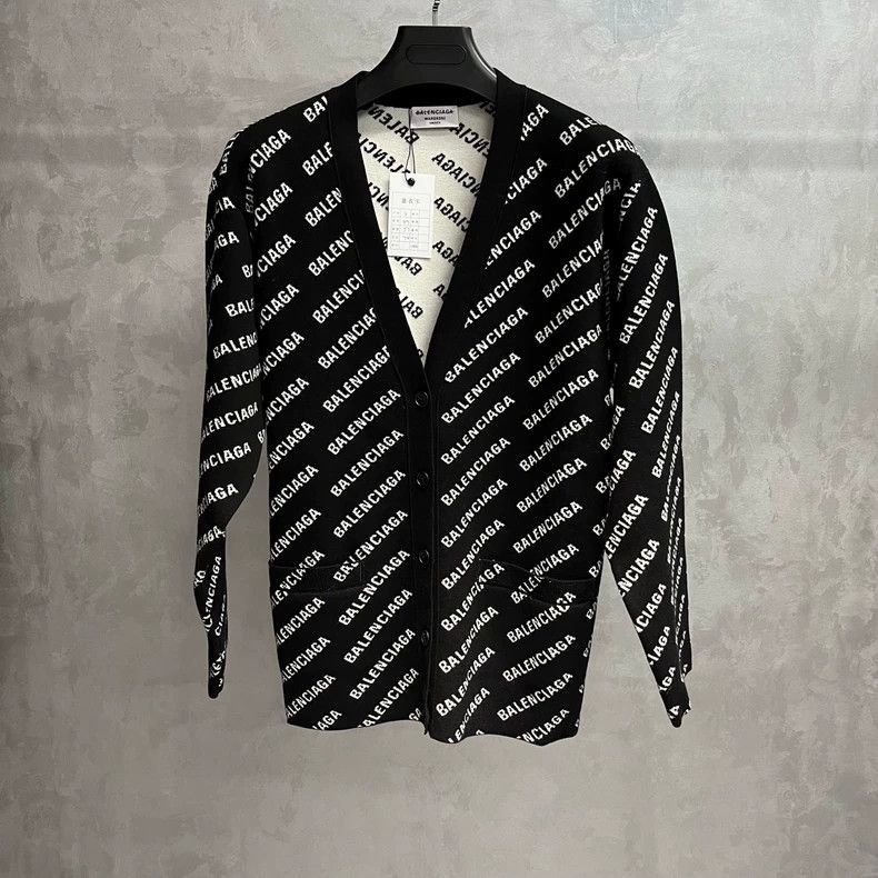 Balenciaga Balenciaga Balenciaga Logo Cardigan in Black-2506 Size US M / EU 48-50 / 2 - 1 Thumbnail