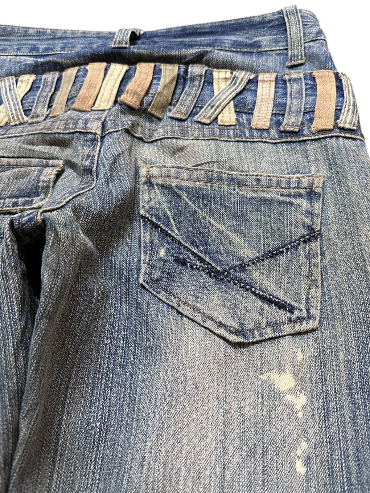 Japanese Brand Vintage Japanese Brand Double Waist Faded Grunge Denim Size US 30 / EU 46 - 8 Thumbnail
