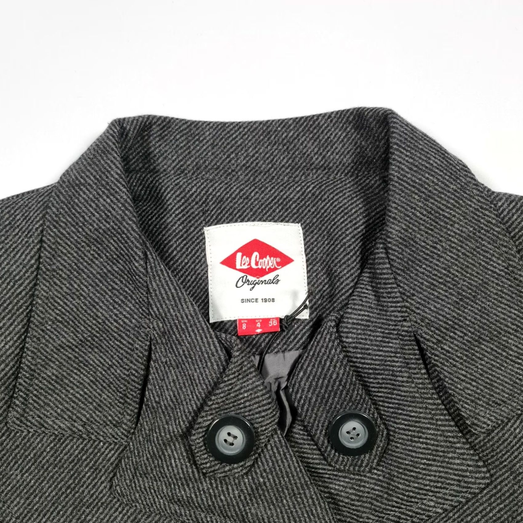 Vintage Lee Cooper Womens Wool Blend Tweed Jacket Grey UK 8 Coat Size M / US 6-8 / IT 42-44 - 2 Thumbnail