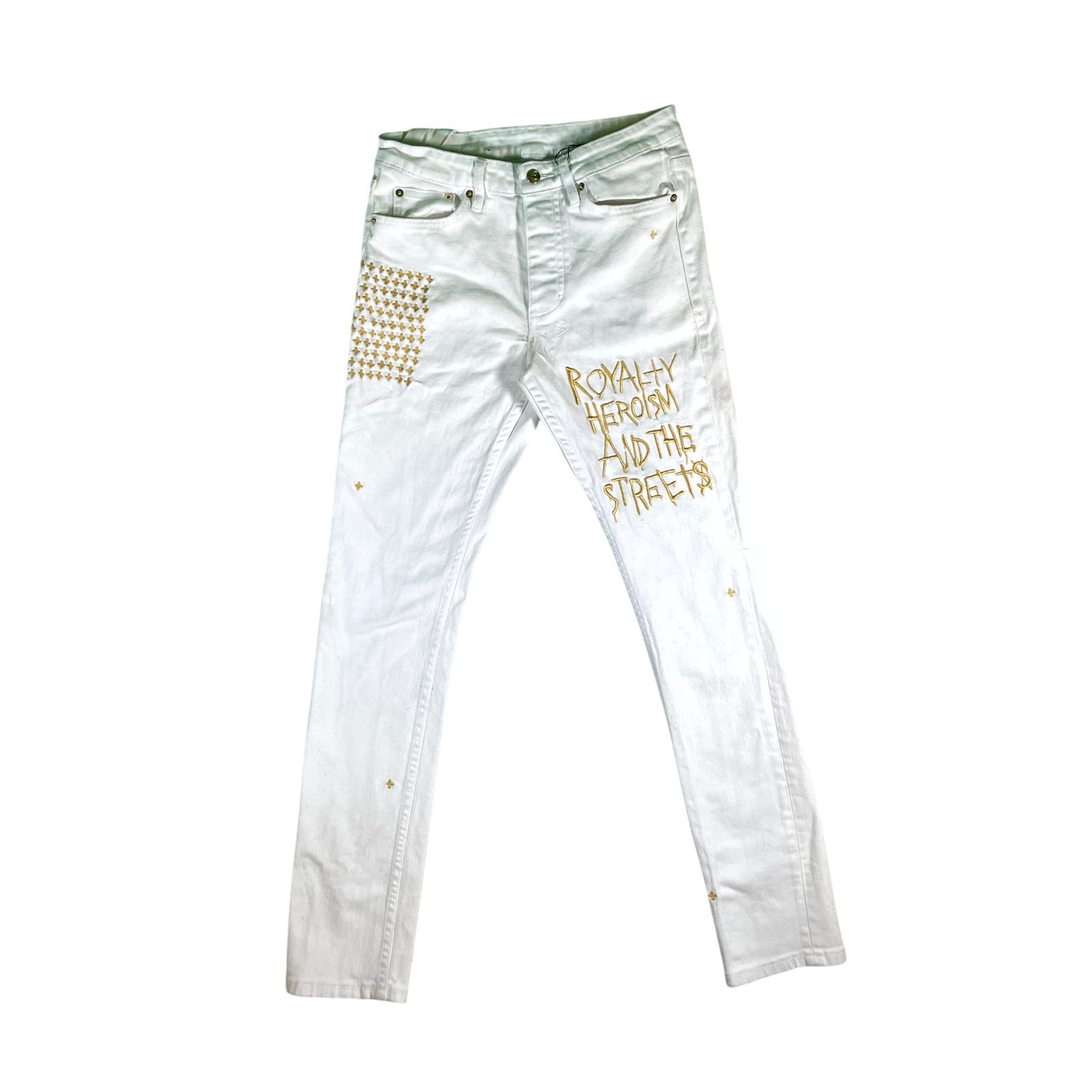 Ksubi Ksubi White & Gold Jeans Size US 29 - 1 Thumbnail