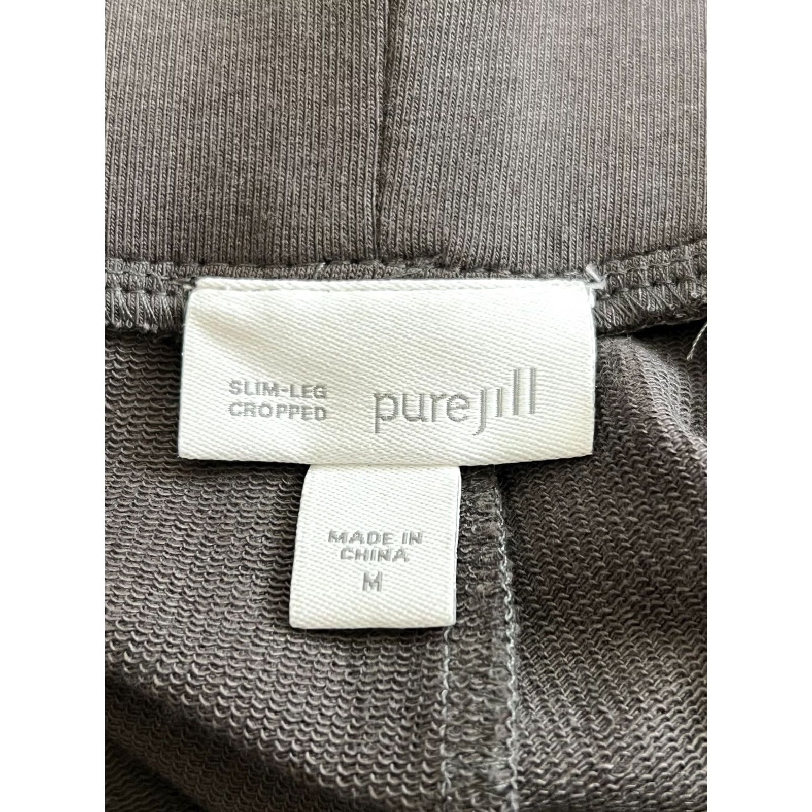J. Jill Pure Jill Women Cropped Pants gray Slim Leg Pull On Elastic Waist M Medium Shes/pants? Size 32" / US 10 / IT 46 - 2 Thumbnail