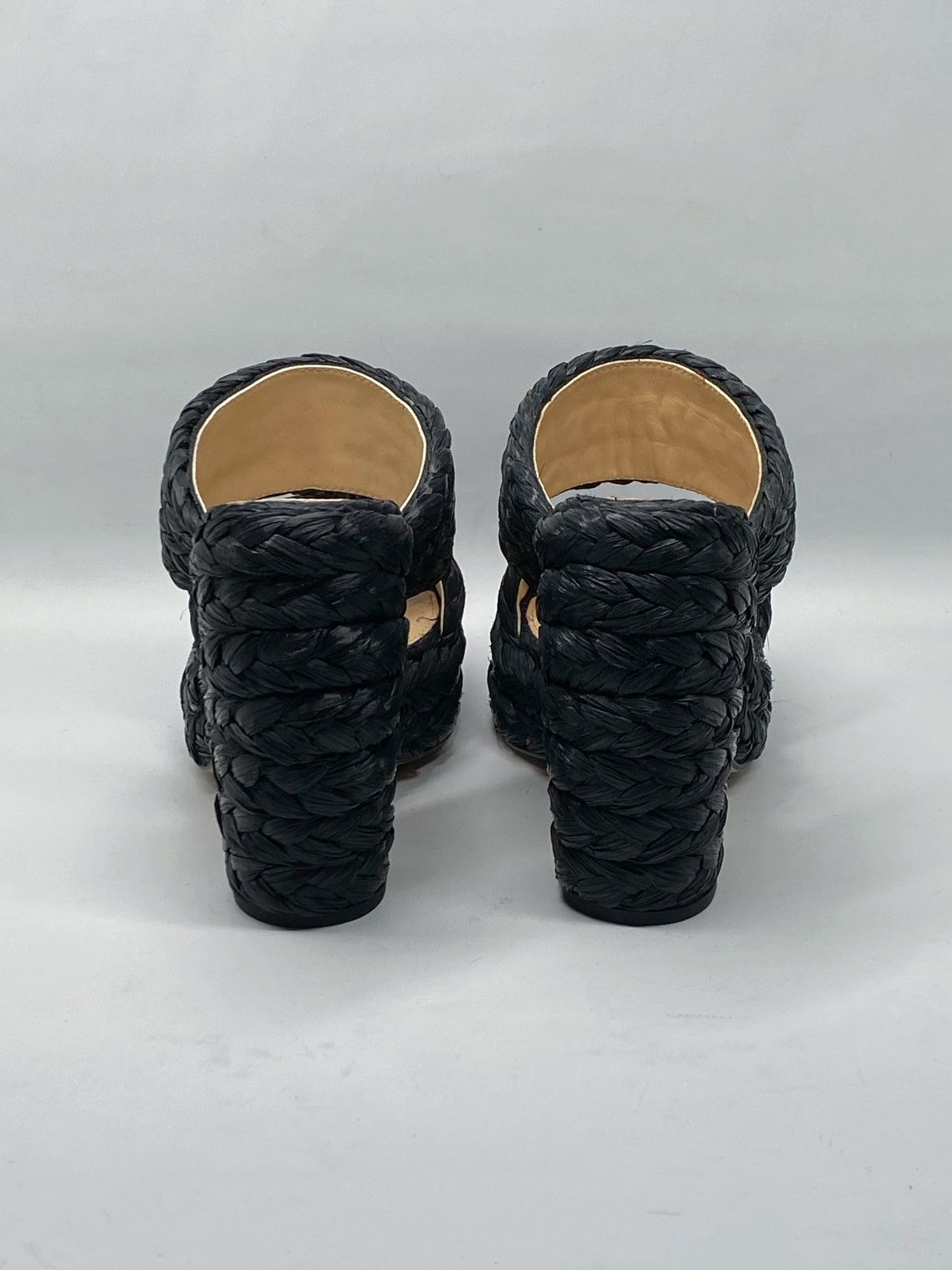 Bottega Veneta Bottega Veneta Weave Black Raffia Platform Sandals size 37 Size US 7 / IT 37 - 6 Thumbnail