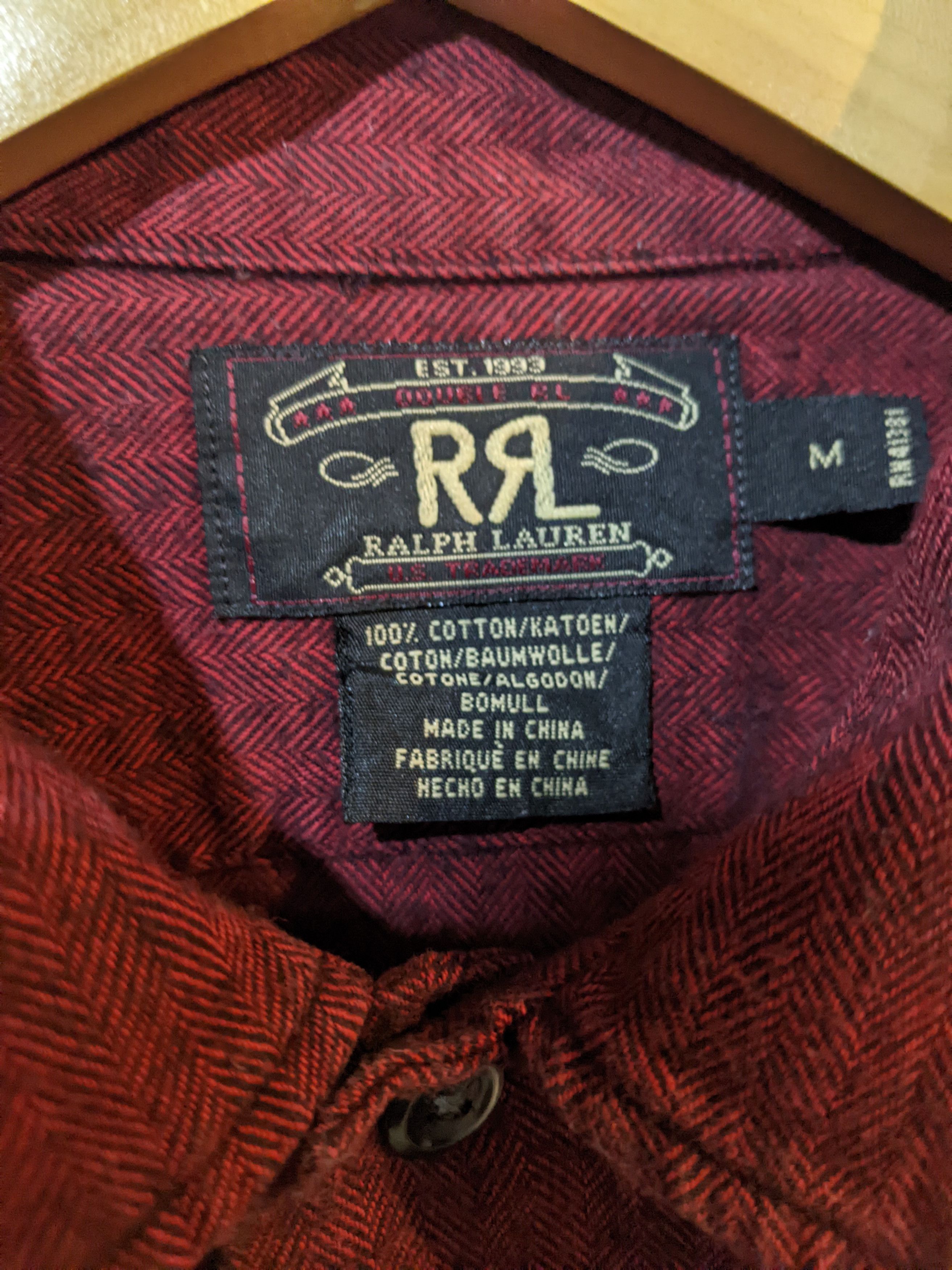 RRL Ralph Lauren Double RL Herringbone Shirt Size US M / EU 48-50 / 2 - 3 Thumbnail