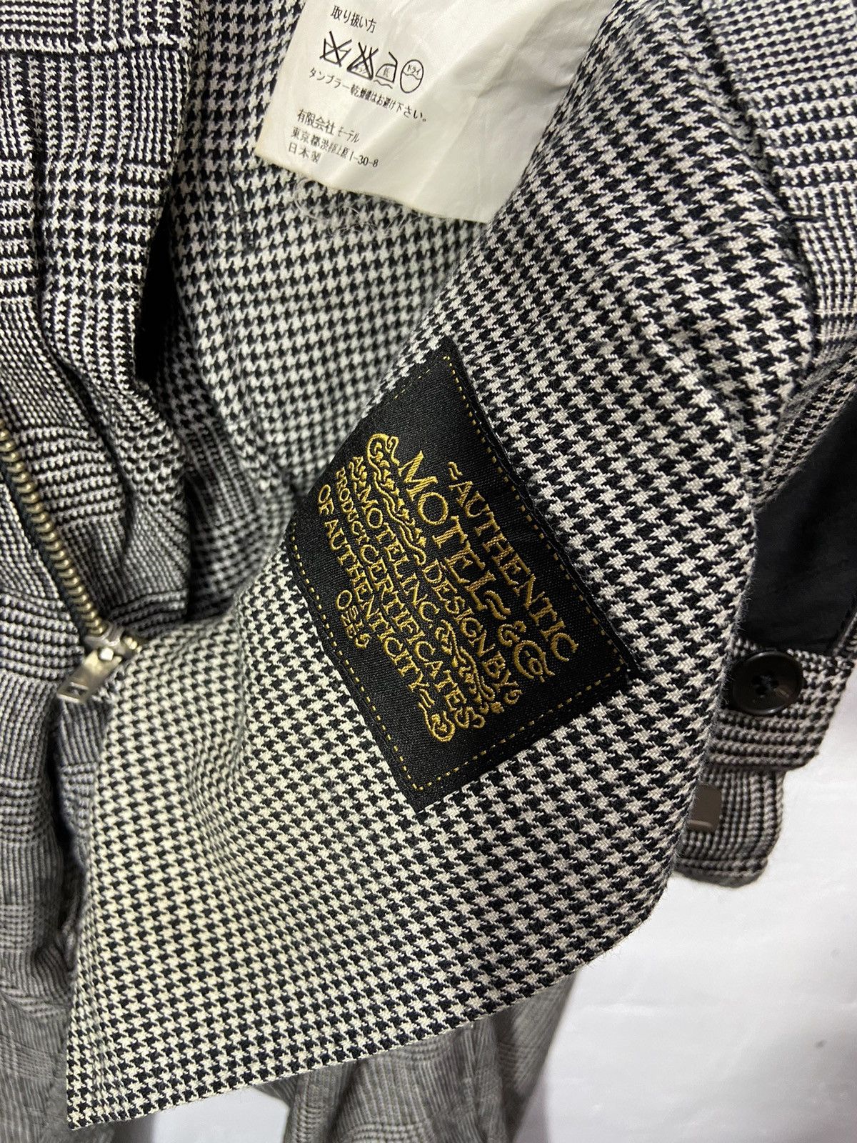 If Six Was Nine × Japanese Brand × Vintage Motel inc Punk Design Long Pants Checkered Grey Size US 32 / EU 48 - 6 Thumbnail