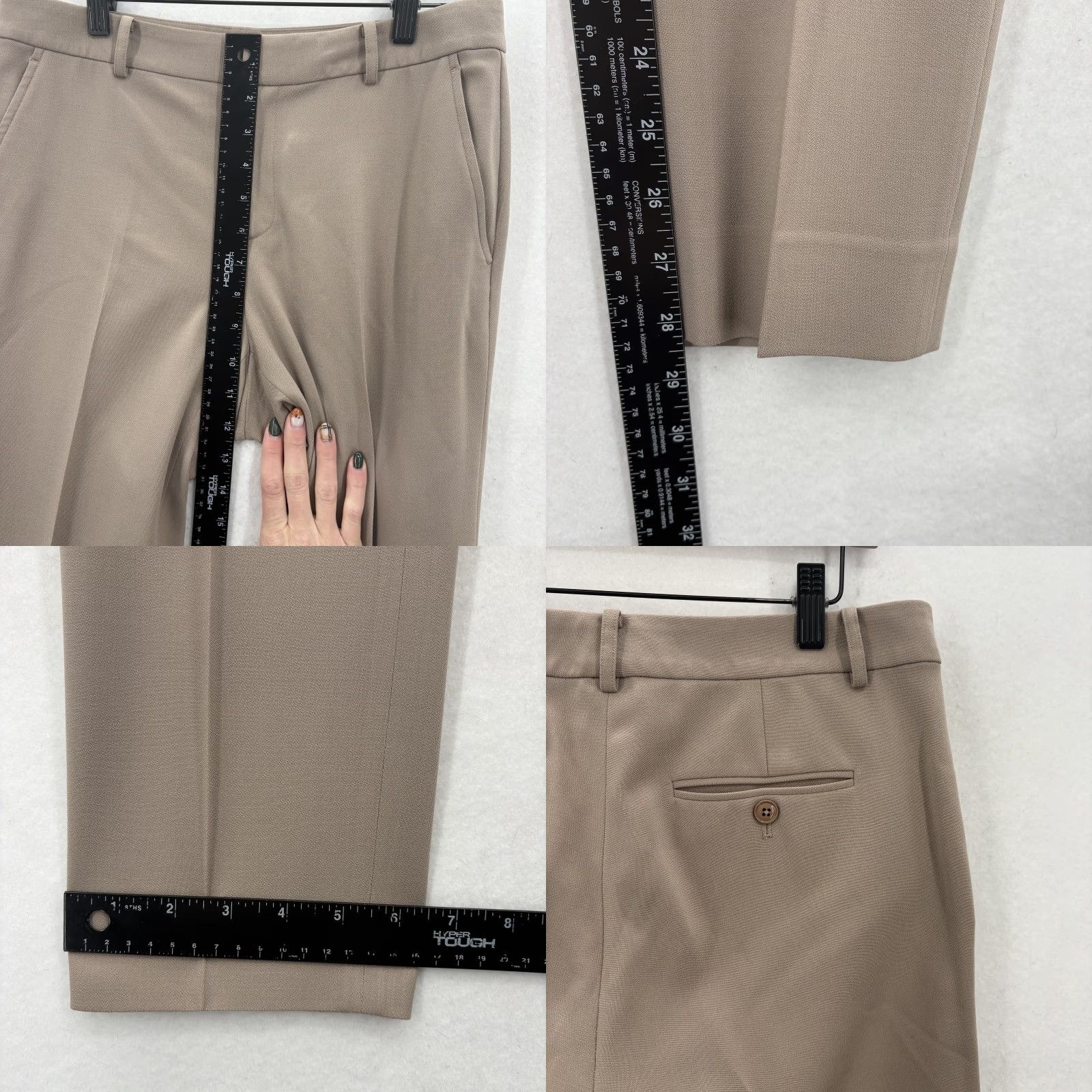 Ralph Lauren Ralph Lauren Purple Label Pants Womens 4 Beige Wool Blend Dress Trousers USA Business Women Slim Tapered Leg Pockets Hook & Eye Size 27" / US 4 / IT 40 - 9 Thumbnail