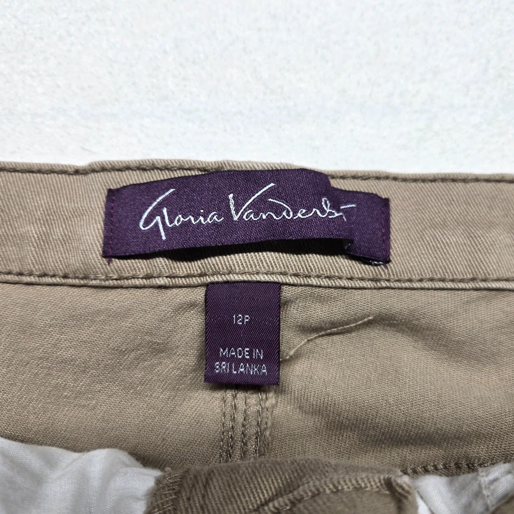 Gloria Vanderbilt Gloria Vanderbilt Women’s Stretch Twill Beige Khakis Pants 12P Petite Tan Beige Stretch Pockets Womens Size 34" / US 12 / IT 48 - 3 Thumbnail