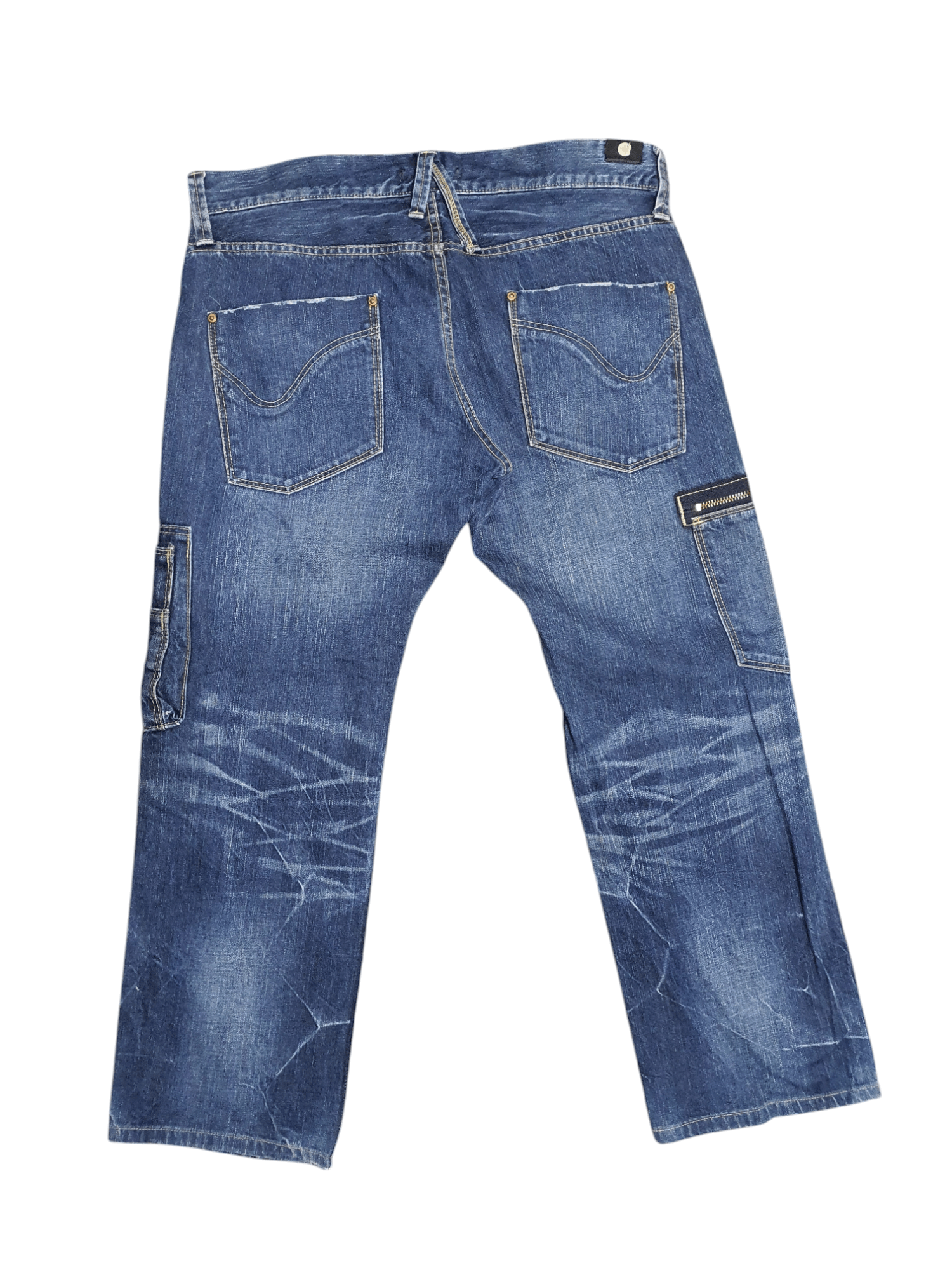 Japanese Brand BLUEWAY 35”/36.5” CARGO JEANS Size US 35 - 9 Thumbnail