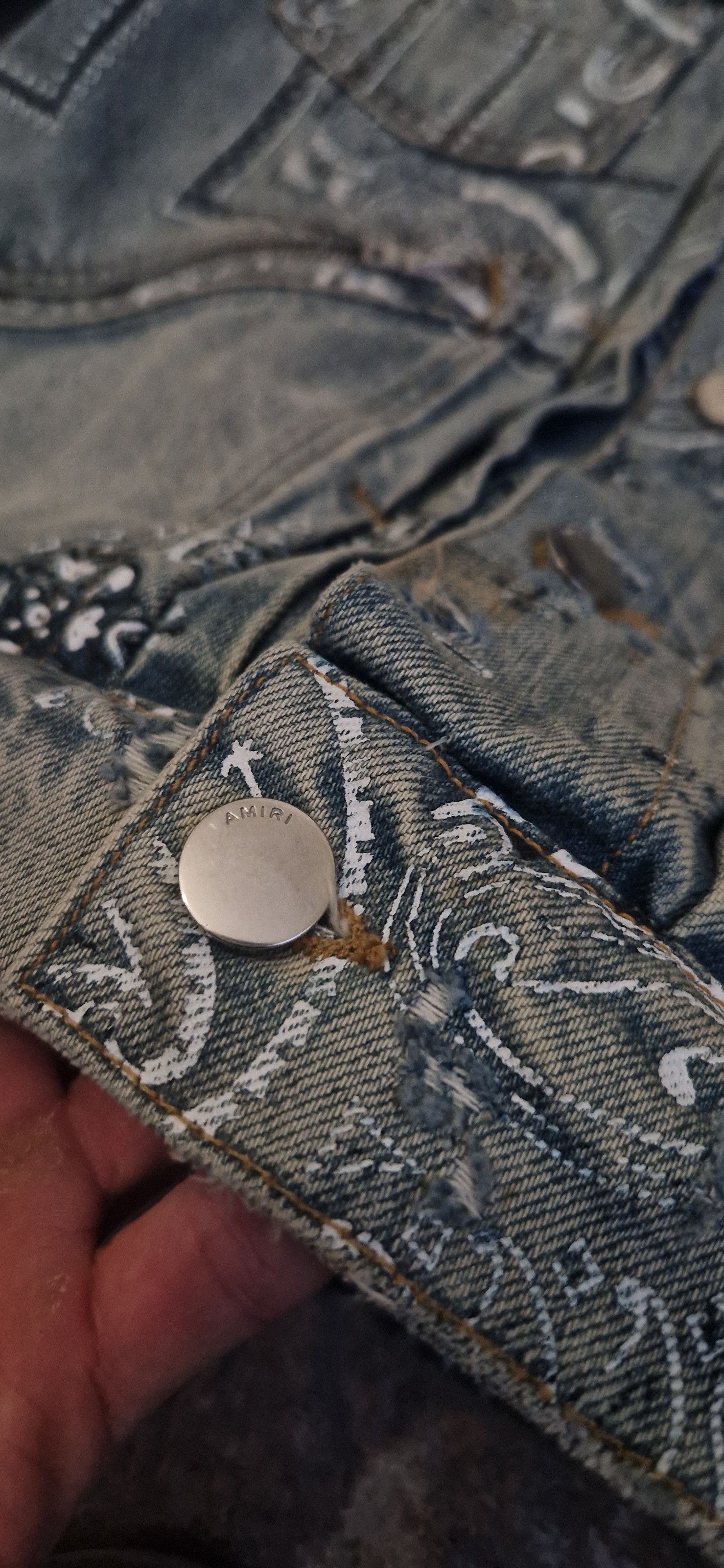 Amiri Amiri Bandana–Pattern Denim Jacket Size US L / EU 52-54 / 3 - 6 Thumbnail