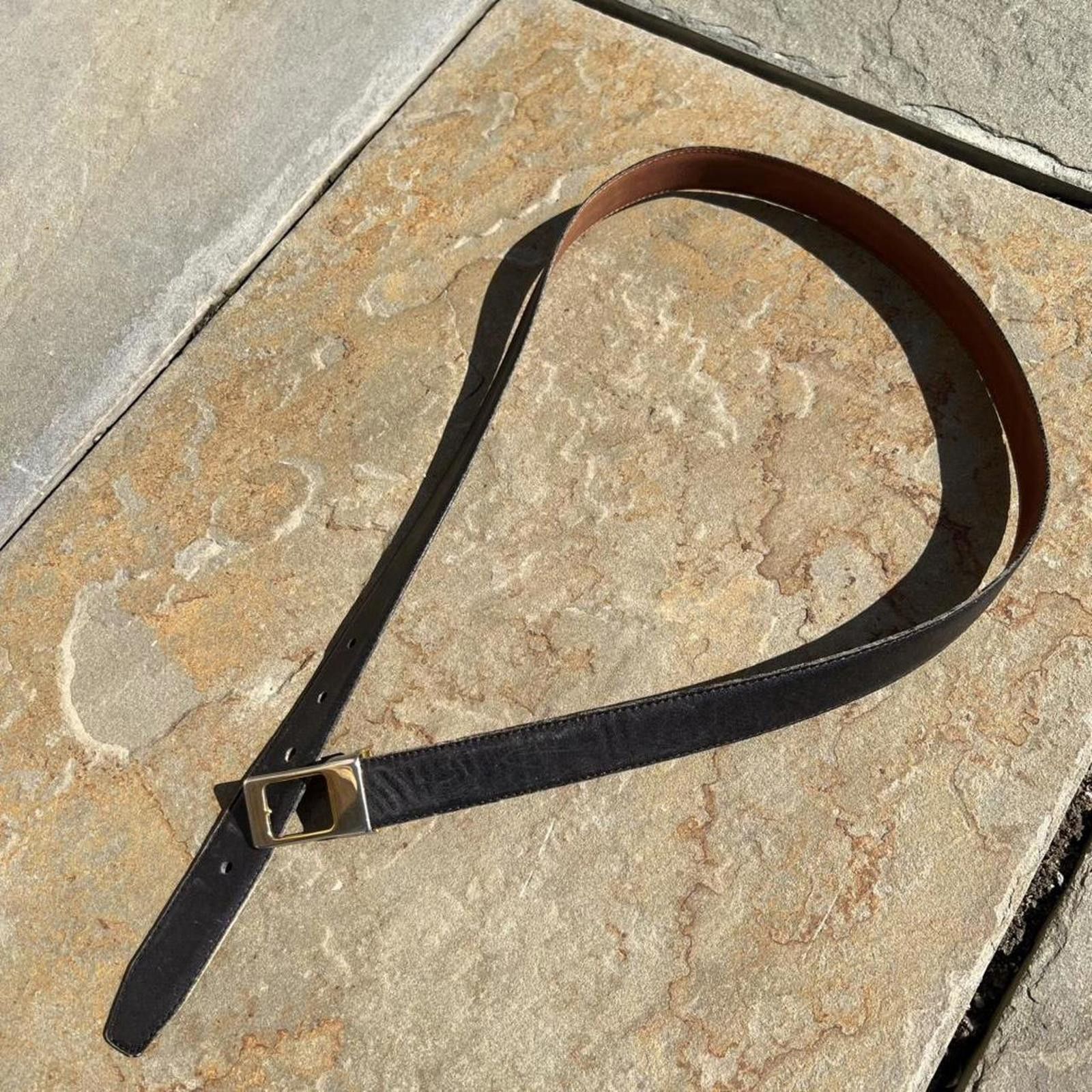 Other Vintage 80s Reversible Brown/Black Leather Belt Size ONE SIZE - 2 Thumbnail