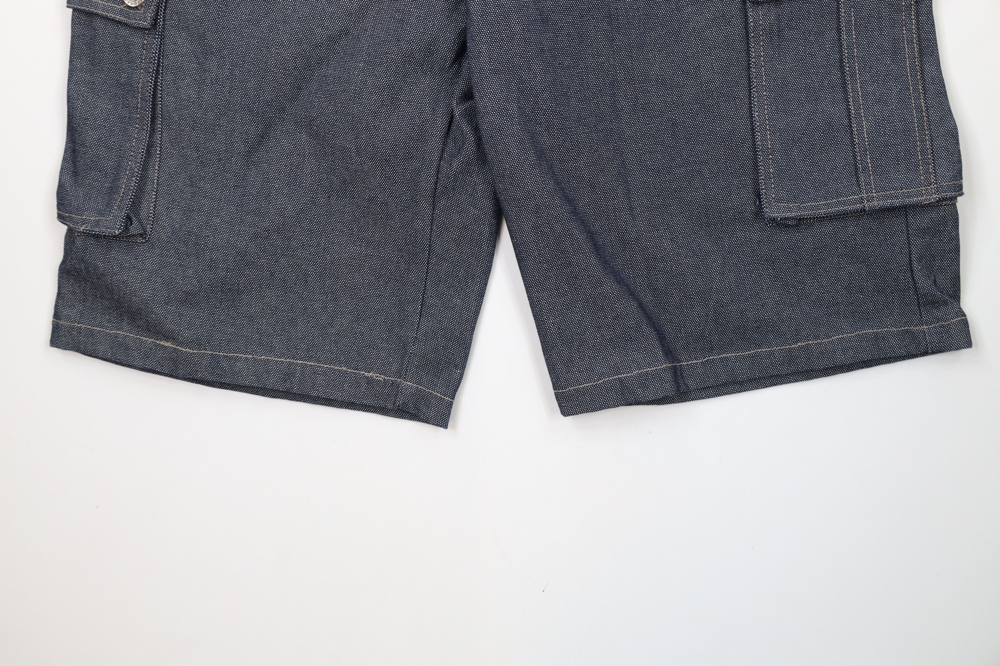 Vintage Deadstock Vintage 90s Y2K Streetwear Denim Cargo Shorts Blue Size US 38 / EU 54 - 4 Thumbnail