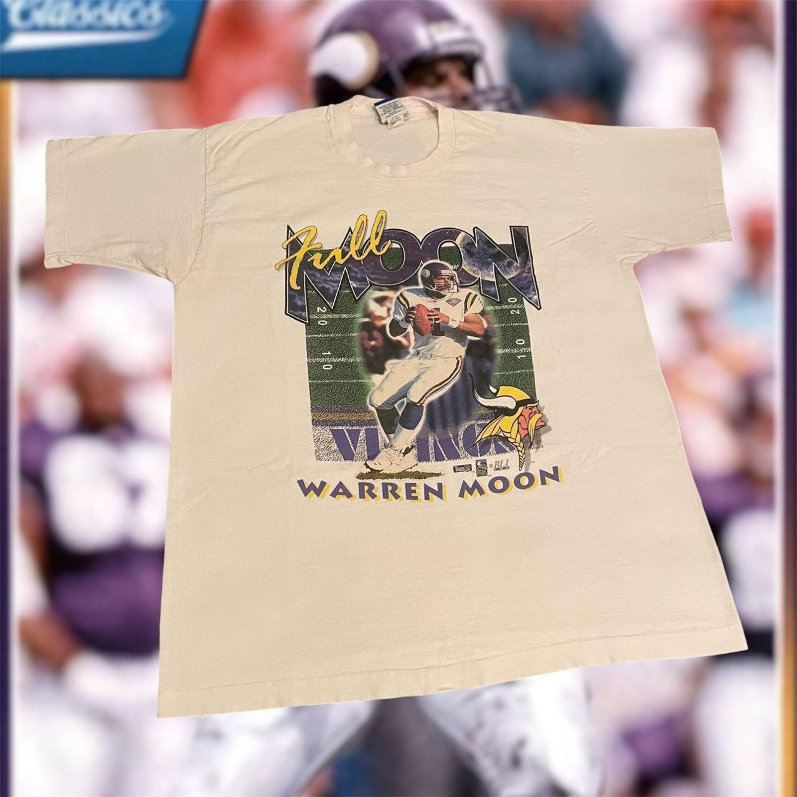 NFL × Vintage Vintage 90s NFL Warren Moon Minnesota Vikings Super Bowl Tee Size US XL / EU 56 / 4 - 1 Thumbnail