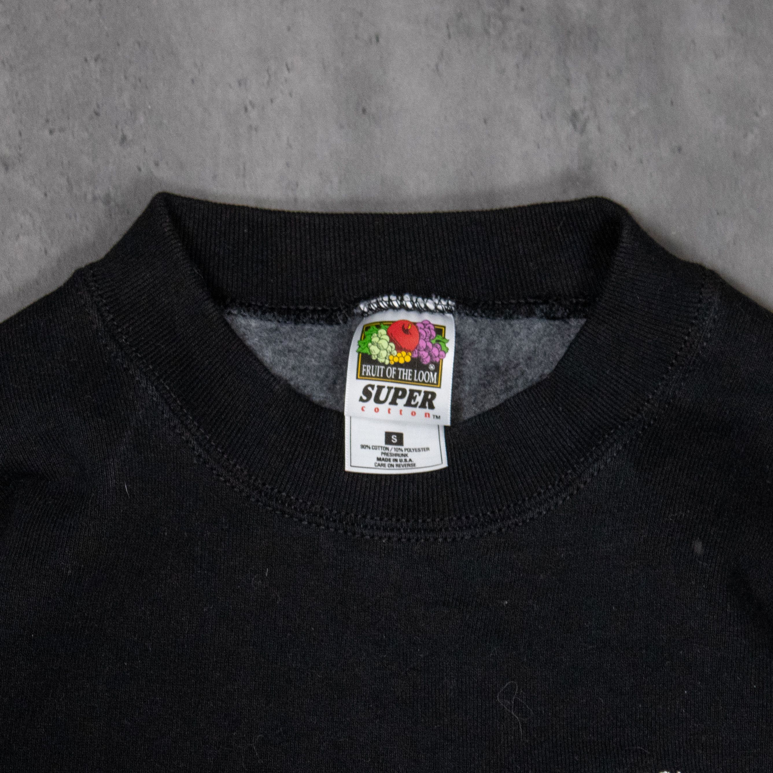 Fruit Of The Loom Vintage VTG 90's Police Heavy Weight Black Crewneck Sweater Size US S / EU 44-46 / 1 - 6 Thumbnail