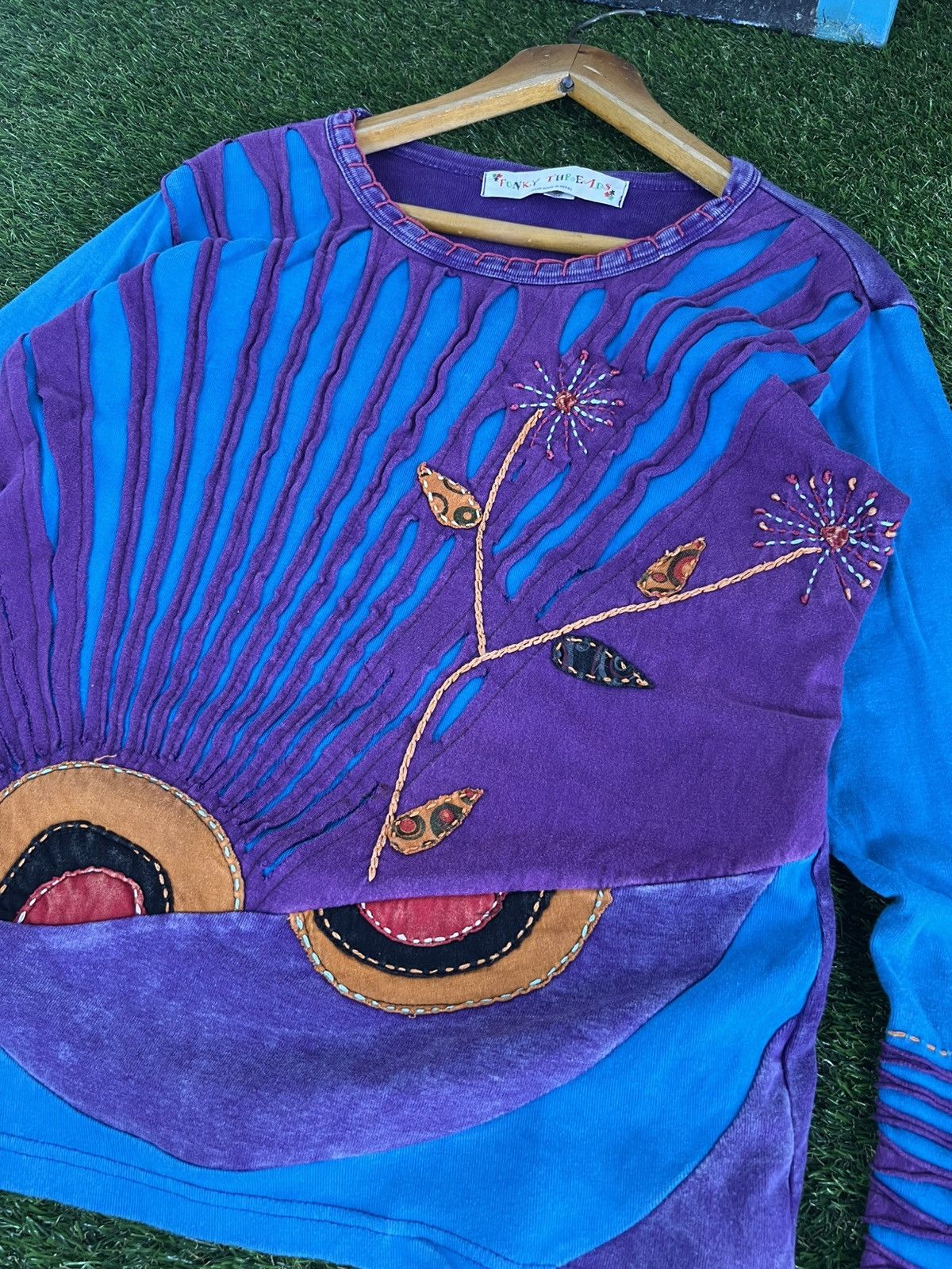 Handmade Vintage 90s Nepal Handmade Painted TieDye Long Sleeves Shirt Size L / US 10 / IT 46 - 6 Thumbnail