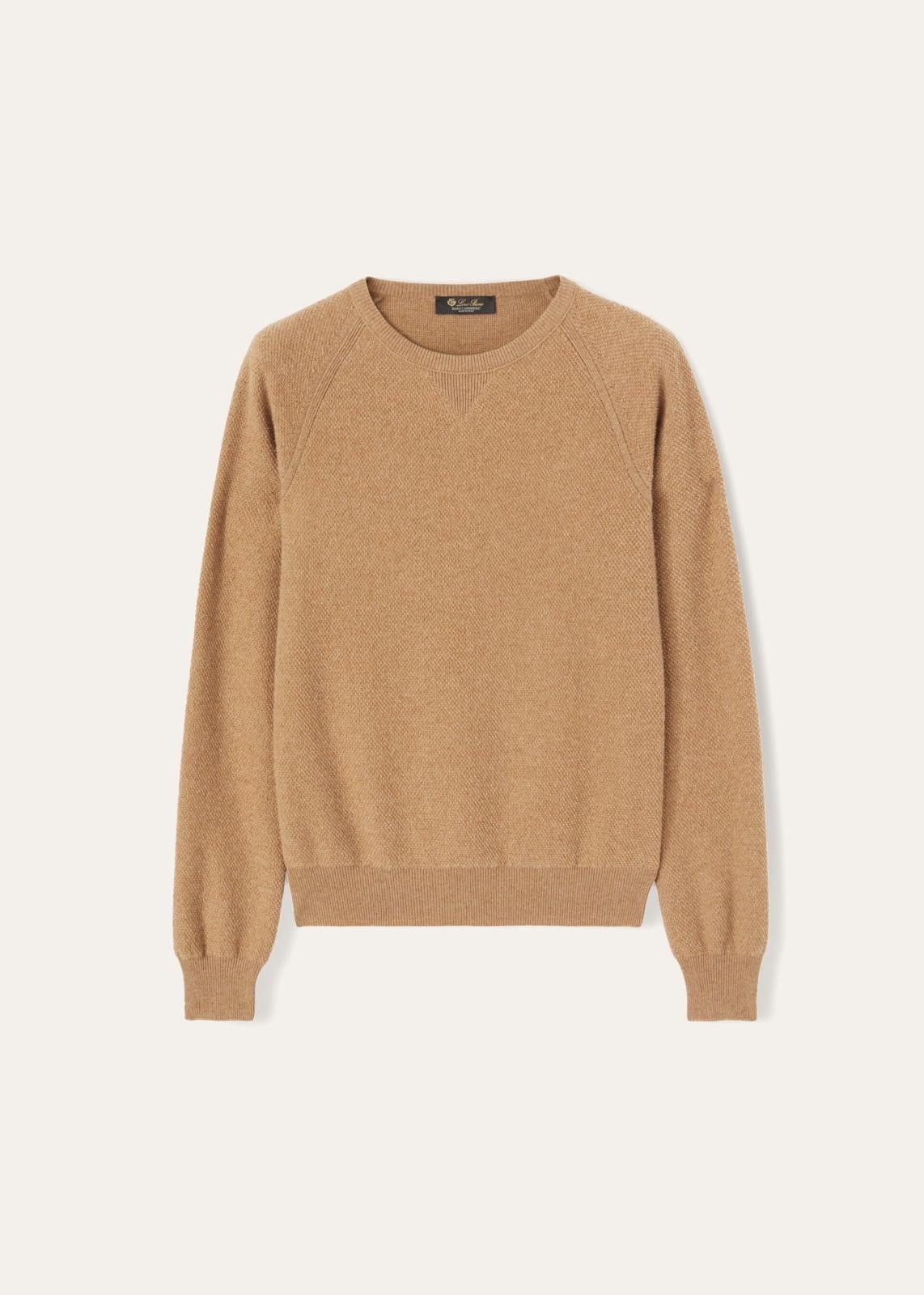 Loro Piana o1srvl11e0824 Merano Boucle Crewneck Sweater in Brown Size XXL / US 16-18 / IT 52-54 - 1 Thumbnail