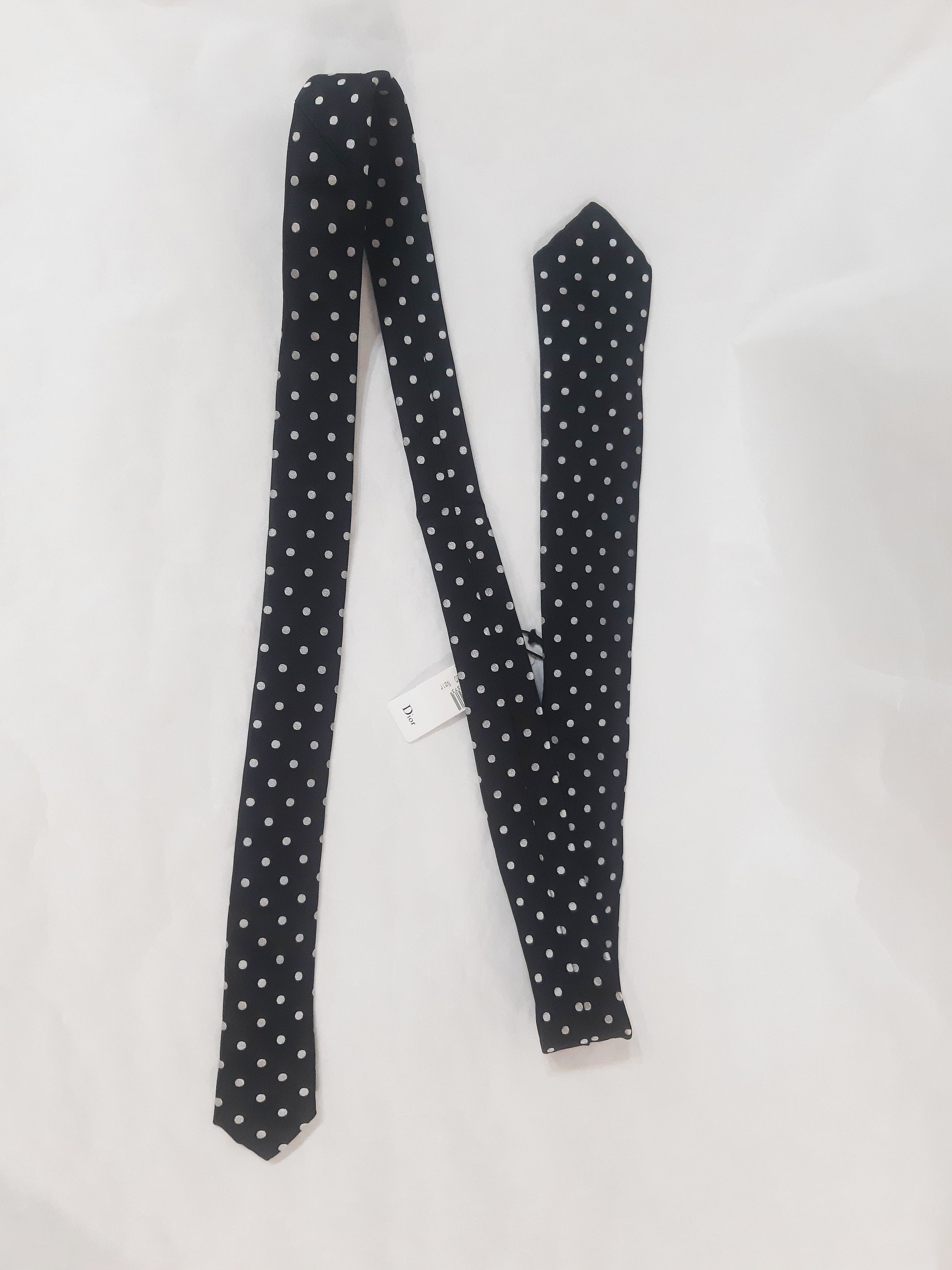 Dior × Hedi Slimane Dior Homme FW 2007 "Navigate" Polca Dot Silk Tie Size ONE SIZE - 1 Thumbnail