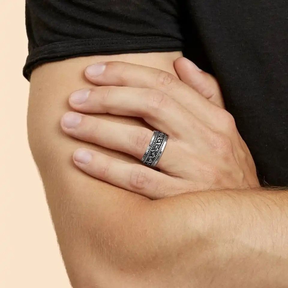 Other Stylish Twisted Line Texture Ring Size ONE SIZE - 3 Thumbnail