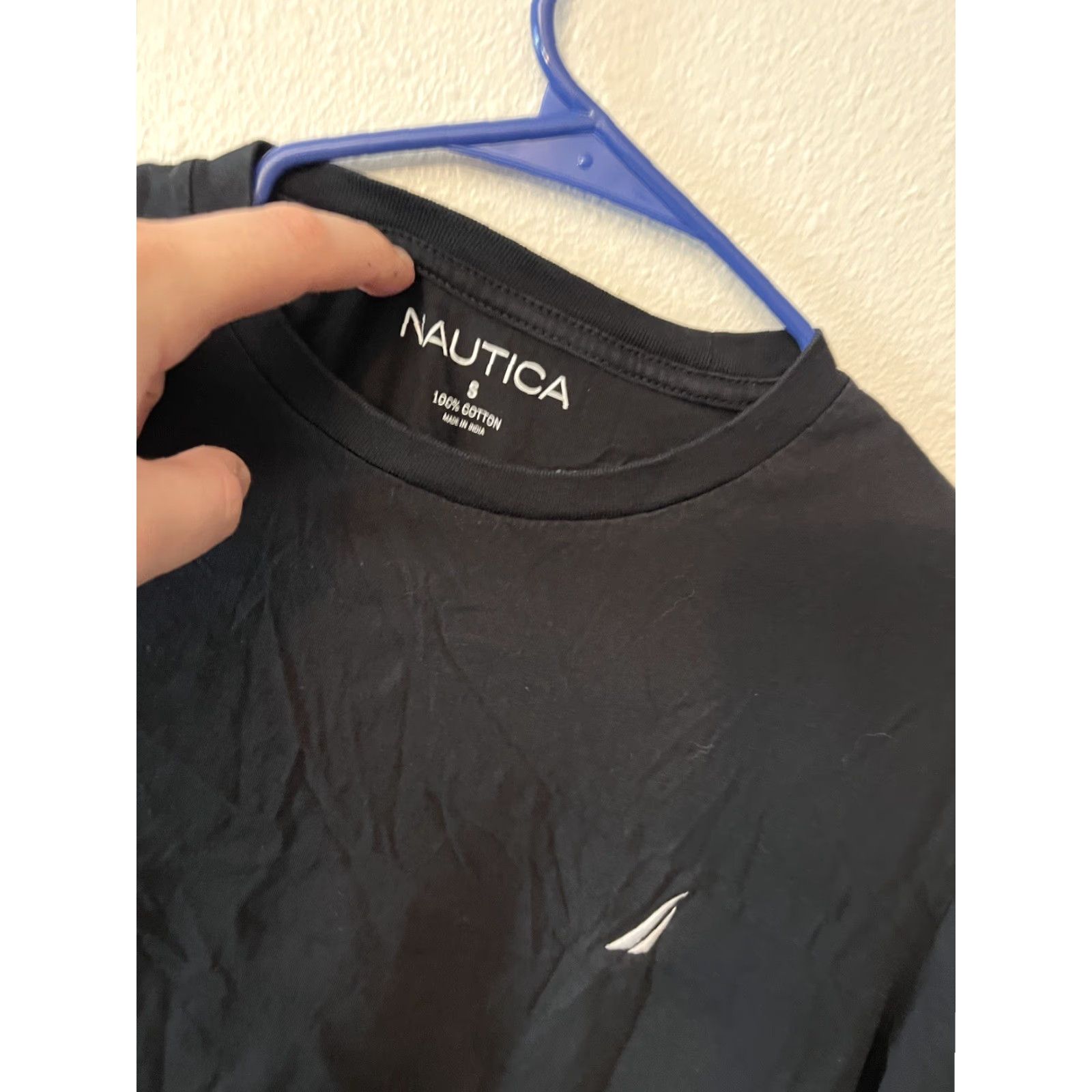 Nautica Nautica Performance T-Shirt Solid Black Long Sleeve Crew Neck Mens Size Small Regular Fit 95% Cotton 5% Spandex Navy Logo Vintage? No - but keep. Size US S / EU 44-46 / 1 - 2 Thumbnail