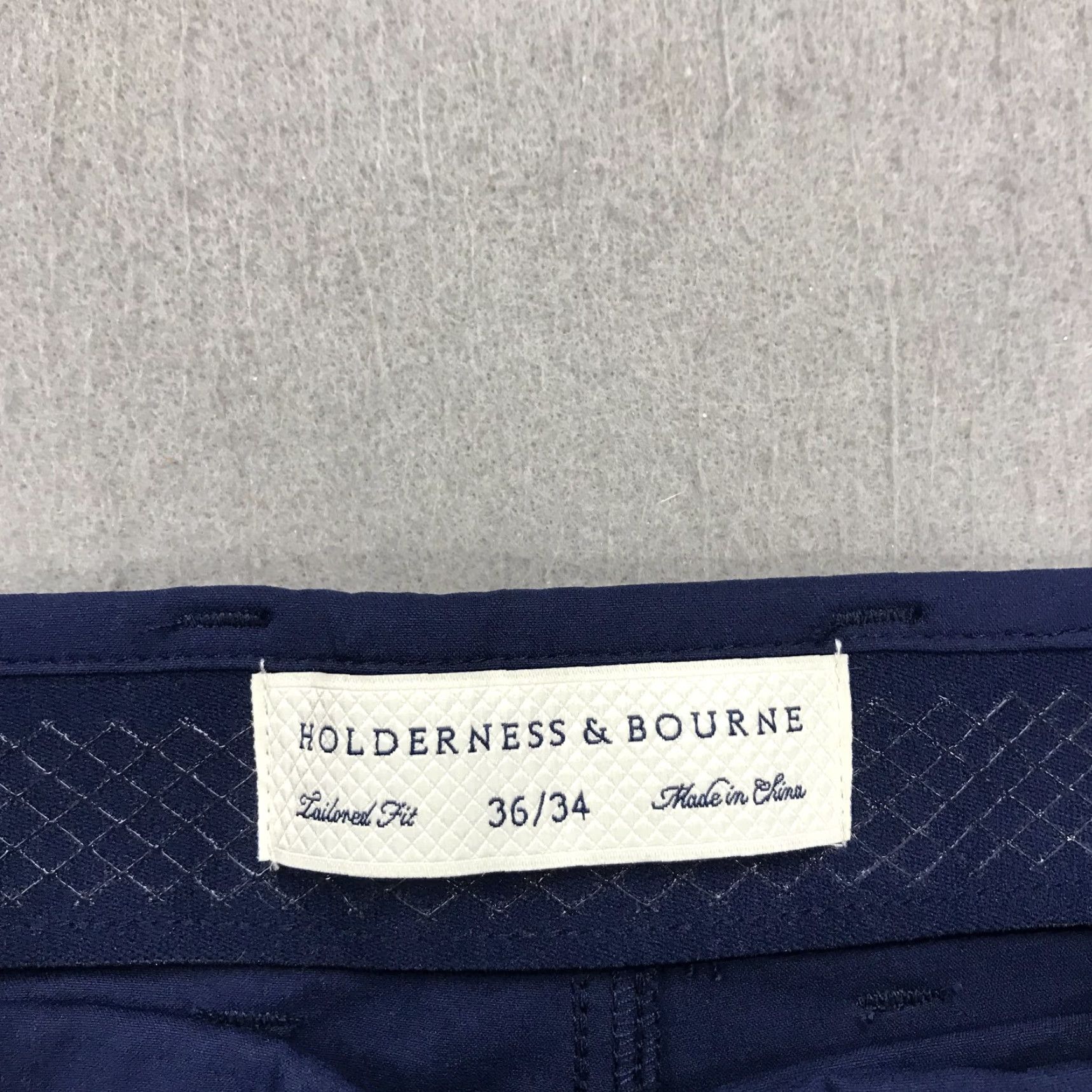 Parker Holderness & Bourne Mens Pants Casual Chino 36x25 Navy Blue Regular Flat Front Zip Pockets Logo Size US 36 / EU 52 - 5 Thumbnail