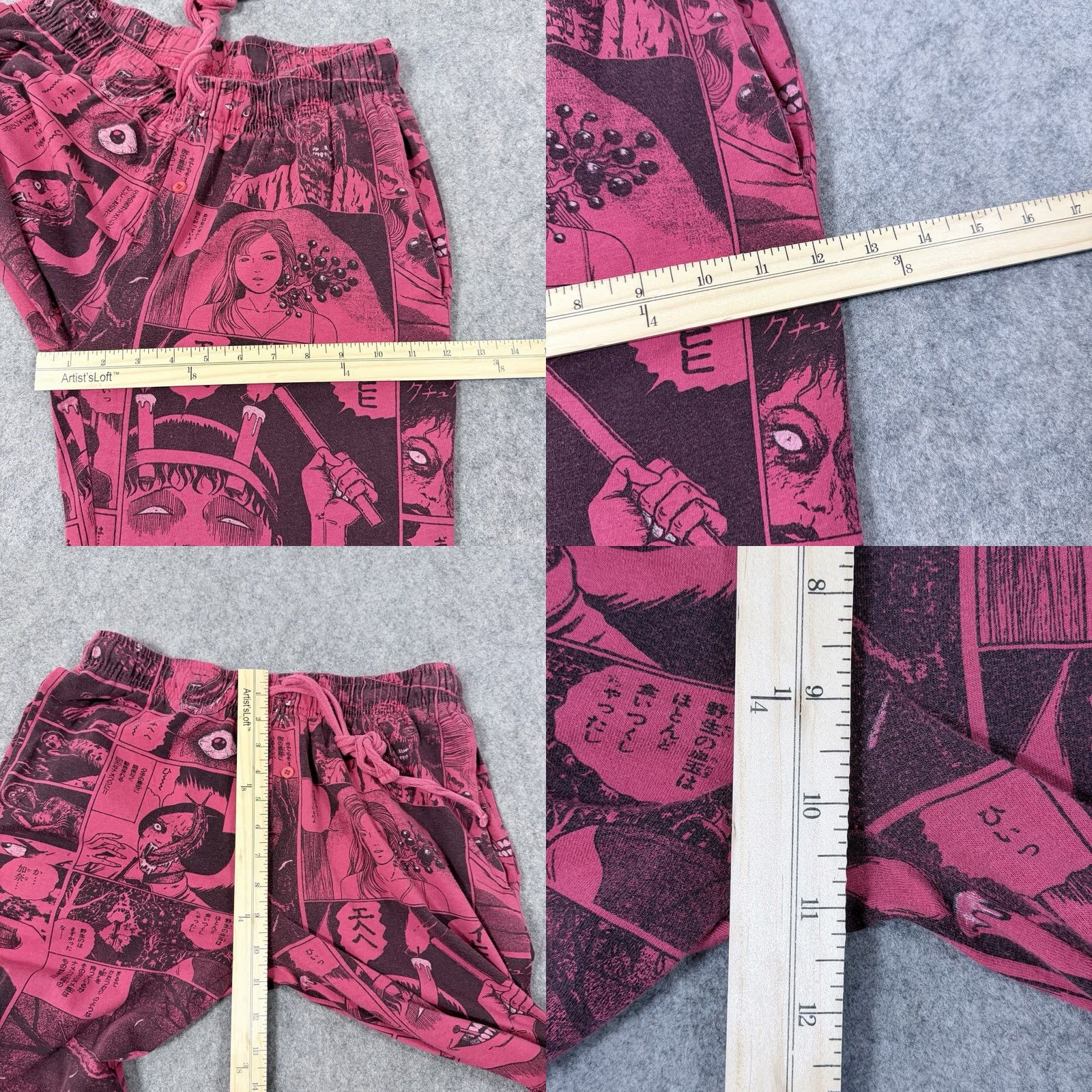 Vintage Junji Ito Collection Pajama Pants Unisex Adult Sz Small Red Anime Cartoon Size US 29 - 9 Thumbnail