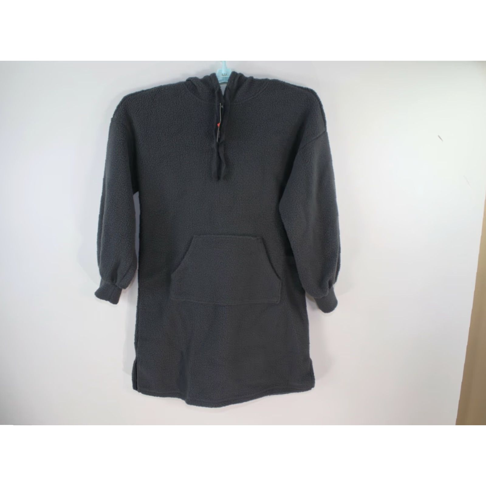 Vintage Wild Fable Hoodie Adult XS Gray Long Sleeve Solid Faux Shearling 80s 90s Womens Size XS / US 0-2 / IT 36-38 - 3 Thumbnail