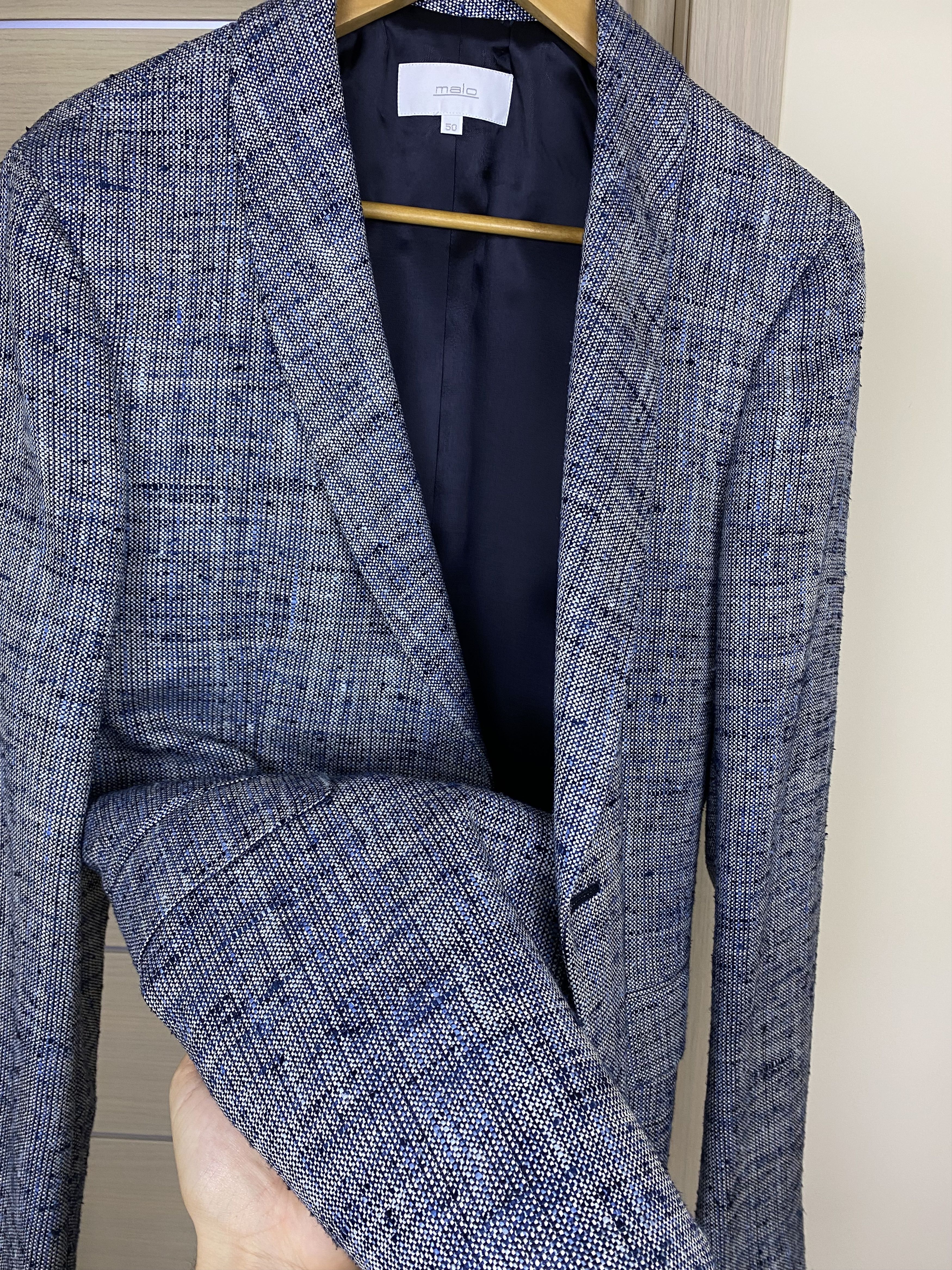 Malo Rare Malo mens Silk and linen blazer jacket size 50 Size 50R - 8 Thumbnail